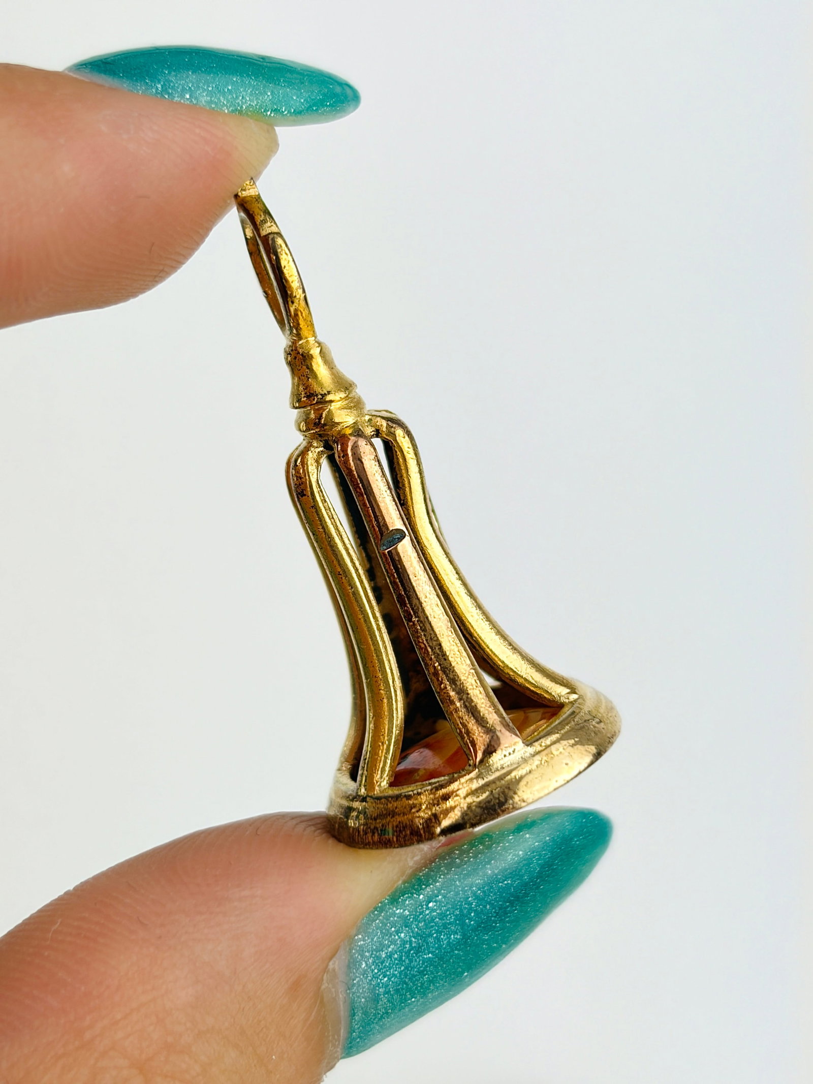 Gold Cased Agate Fob Seal Pendant - 4
