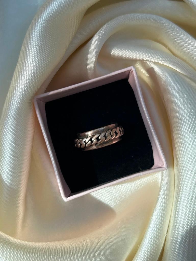 Heavy 9CT gold chain-link band Ring - 4