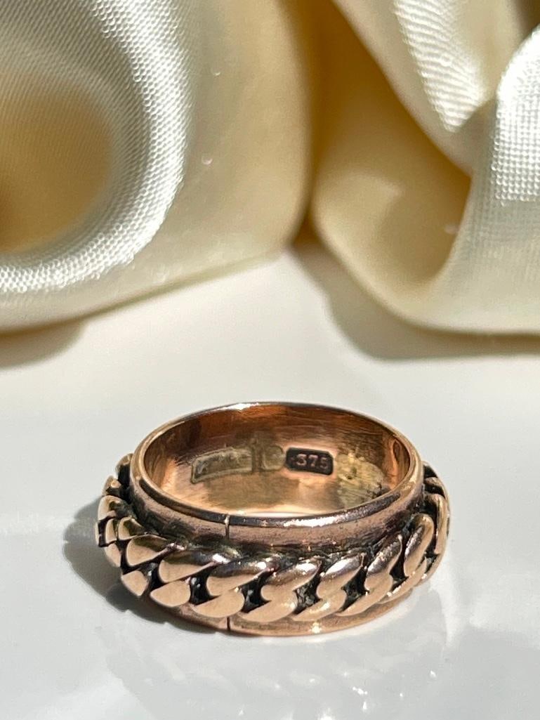 Heavy 9CT gold chain-link band Ring - 5