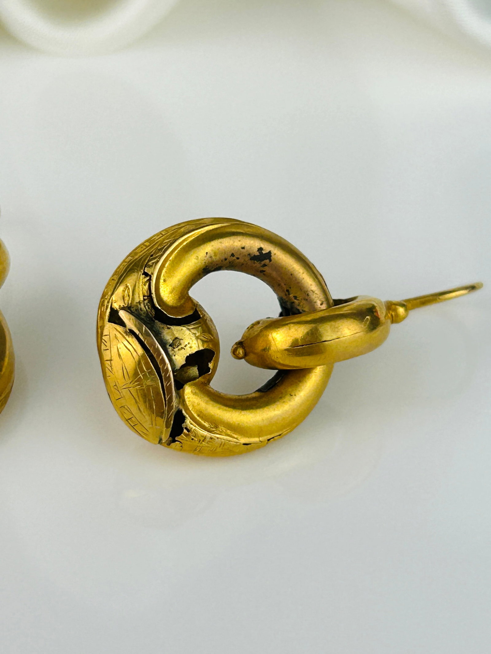 Antique 18ct Gold Drop Earrings - 7