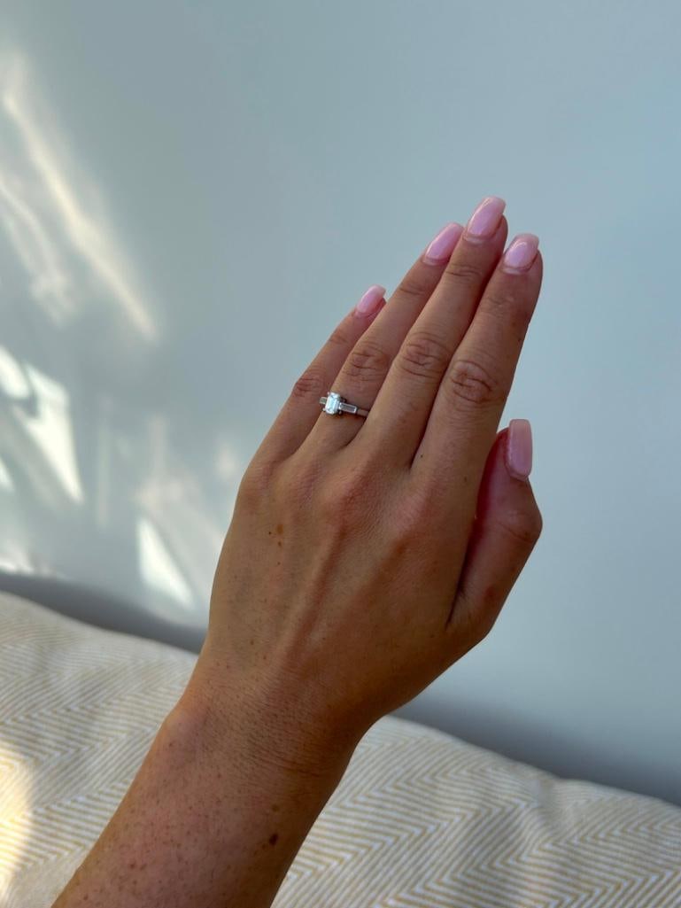*Vintage Diamond and Platinum Solitaire Ring - 12