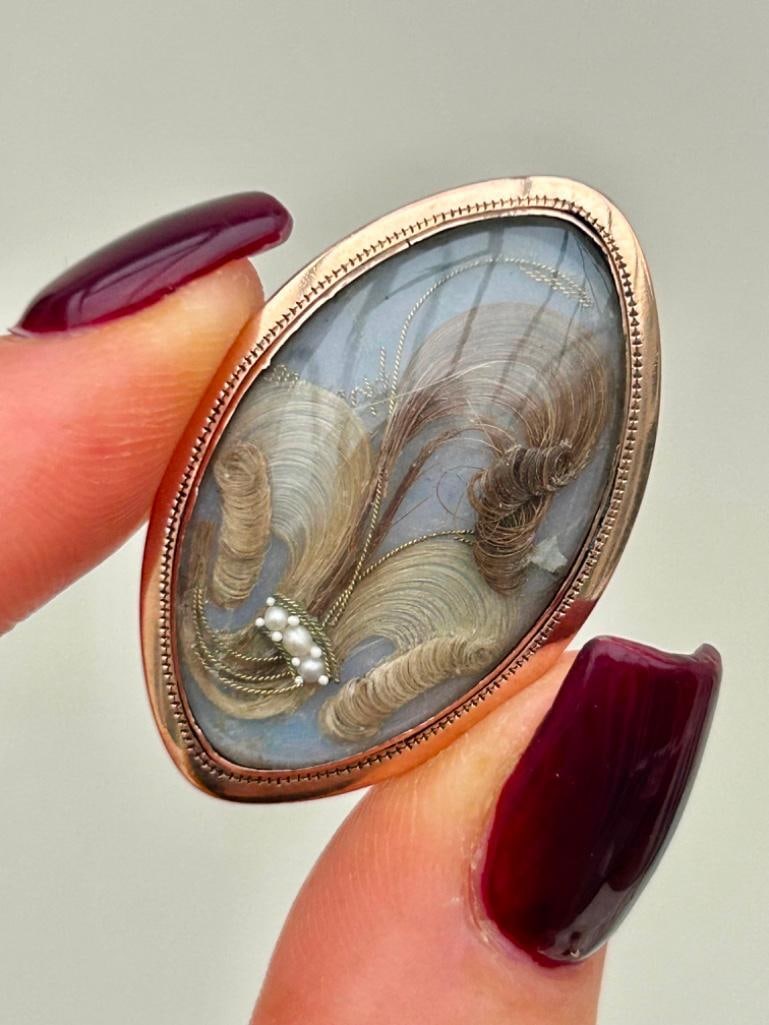 Antique Gold Mourning Pendant (1 of 8)