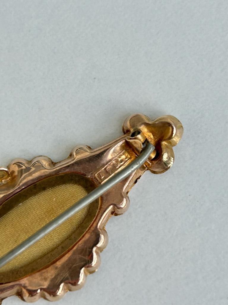 Antique Yellow Gold Ruby and Diamond Locket Back Star Bar Brooch - 6