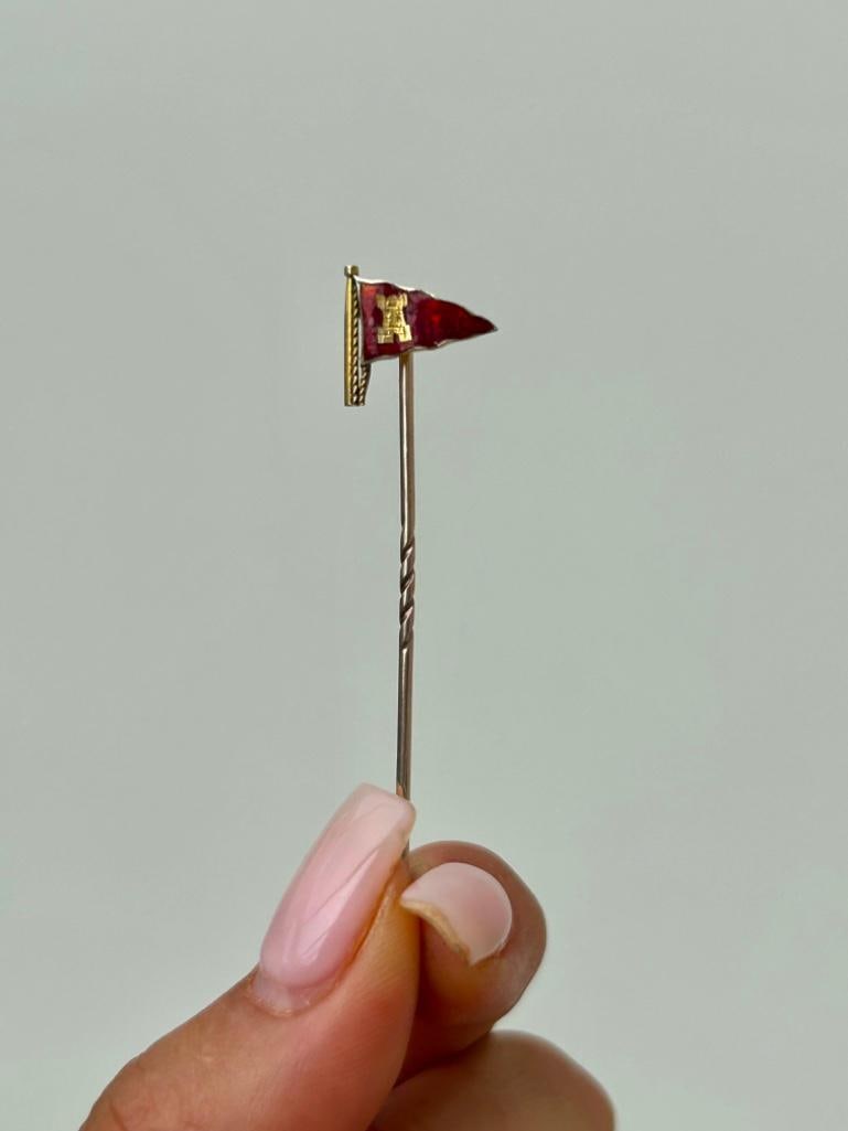 Collectors- 9ct Gold Enamel Flag Stick Pin - Benzie Cowes - 3