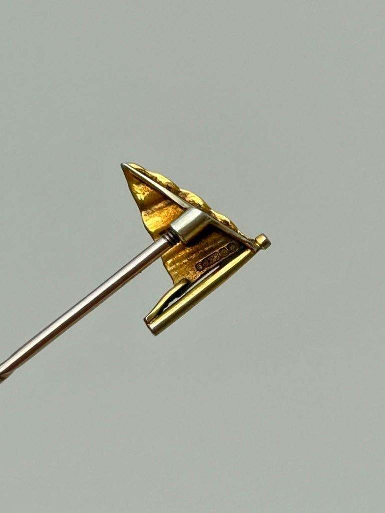 Collectors- 9ct Gold Enamel Flag Stick Pin - Benzie Cowes - 5