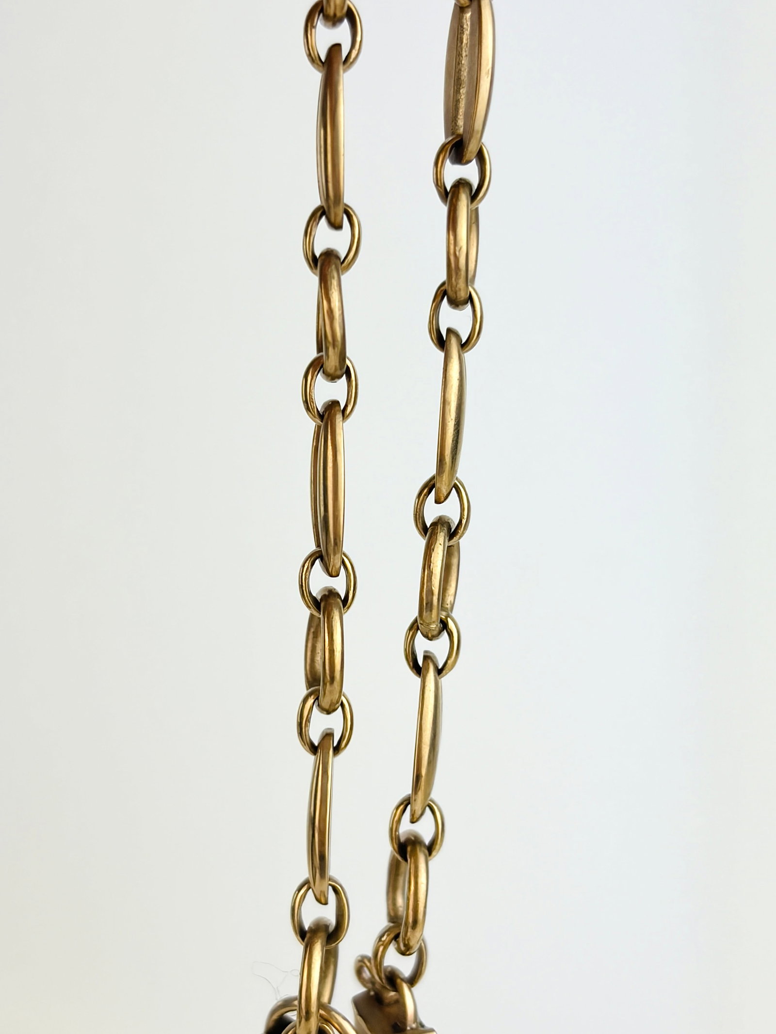 Vintage Cropp & Farr c1970 9ct Yellow Gold Unique Link Bracelet with Heart Padlock Charm - 2