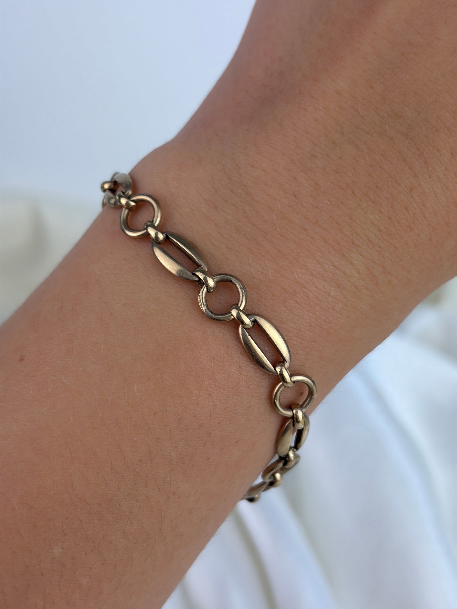 Vintage Cropp & Farr c1970 9ct Yellow Gold Unique Link Bracelet with Heart Padlock Charm - 5