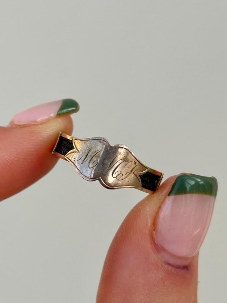 Antique Gold Mourning Band Ring (1 of 6)