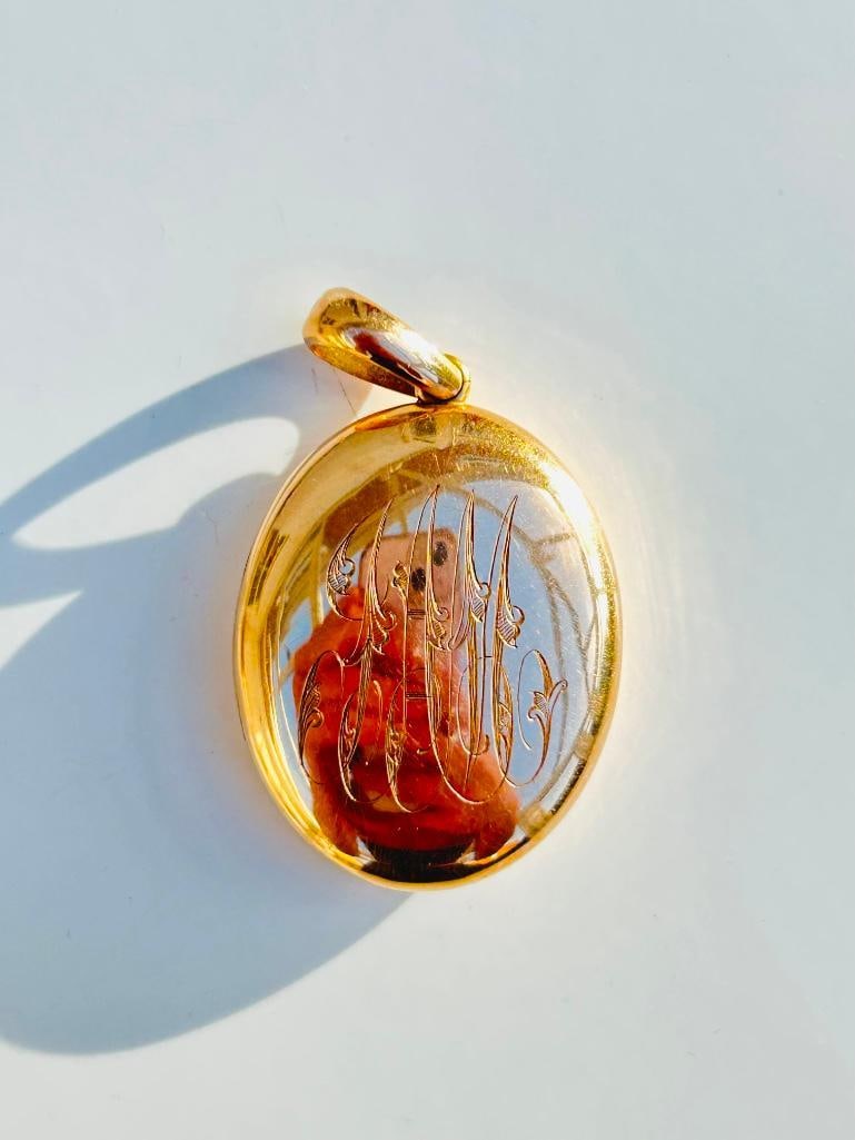 Heavy Antique 15ct Yellow Gold Locket Pendant - 6
