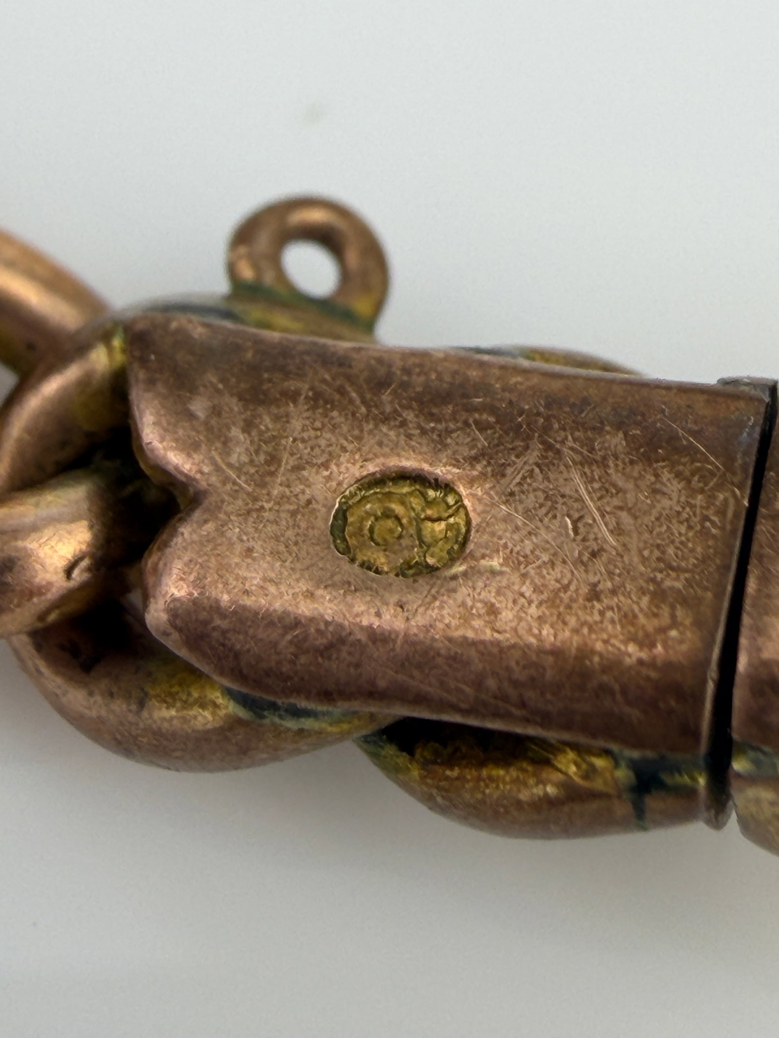 ANTIQUE CURB LINK BRACELET WITH TURQUOISE DETAILS IN GOLD - 4