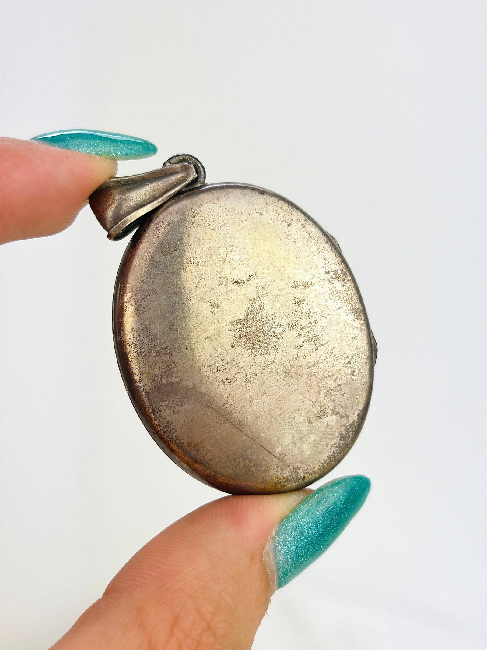 Antique Victorian Silver Aesthetic Bird and Bamboo Locket Pendant - 5