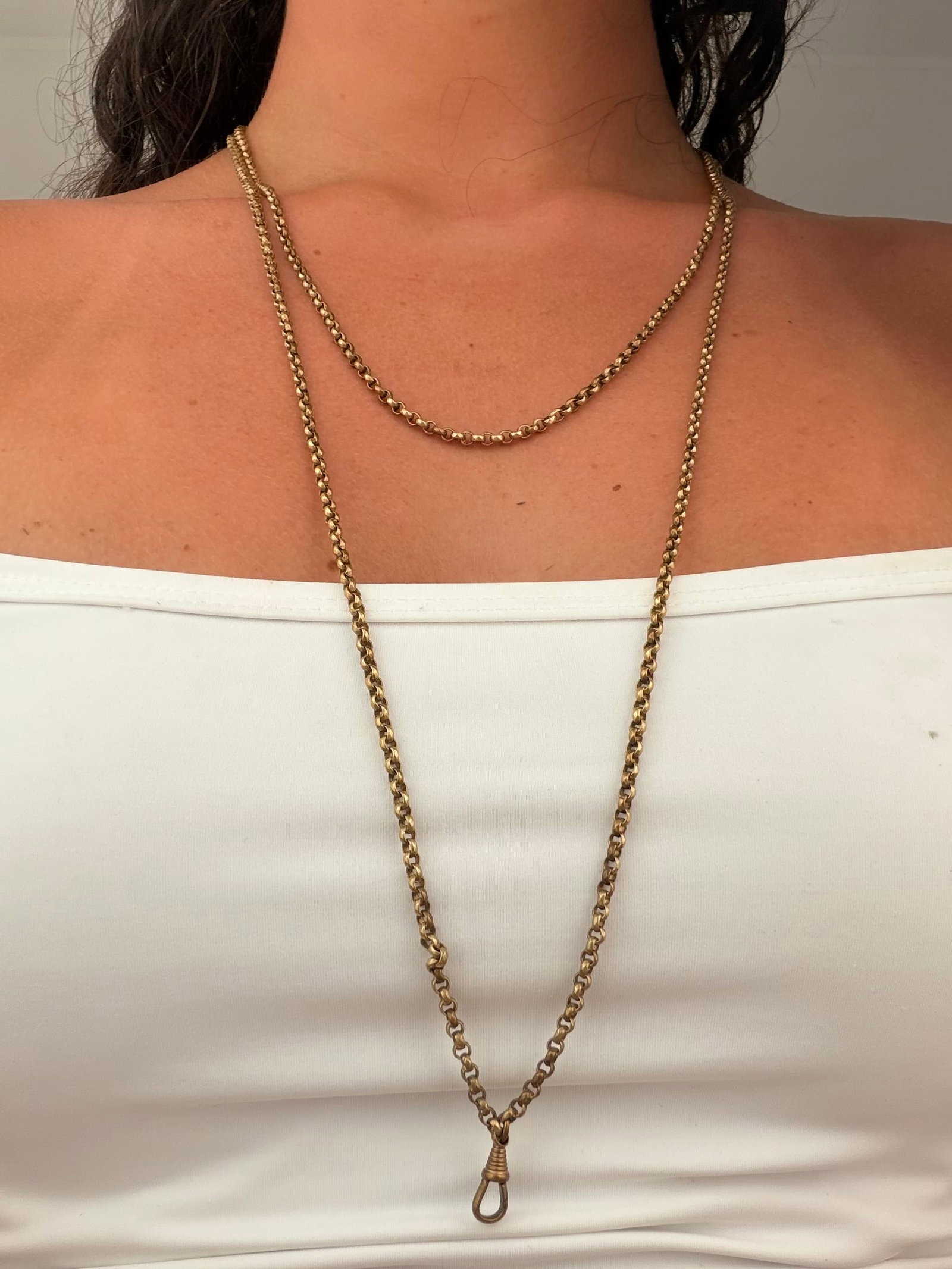 Gold Plated Longguard Chain with Dogclip - 3