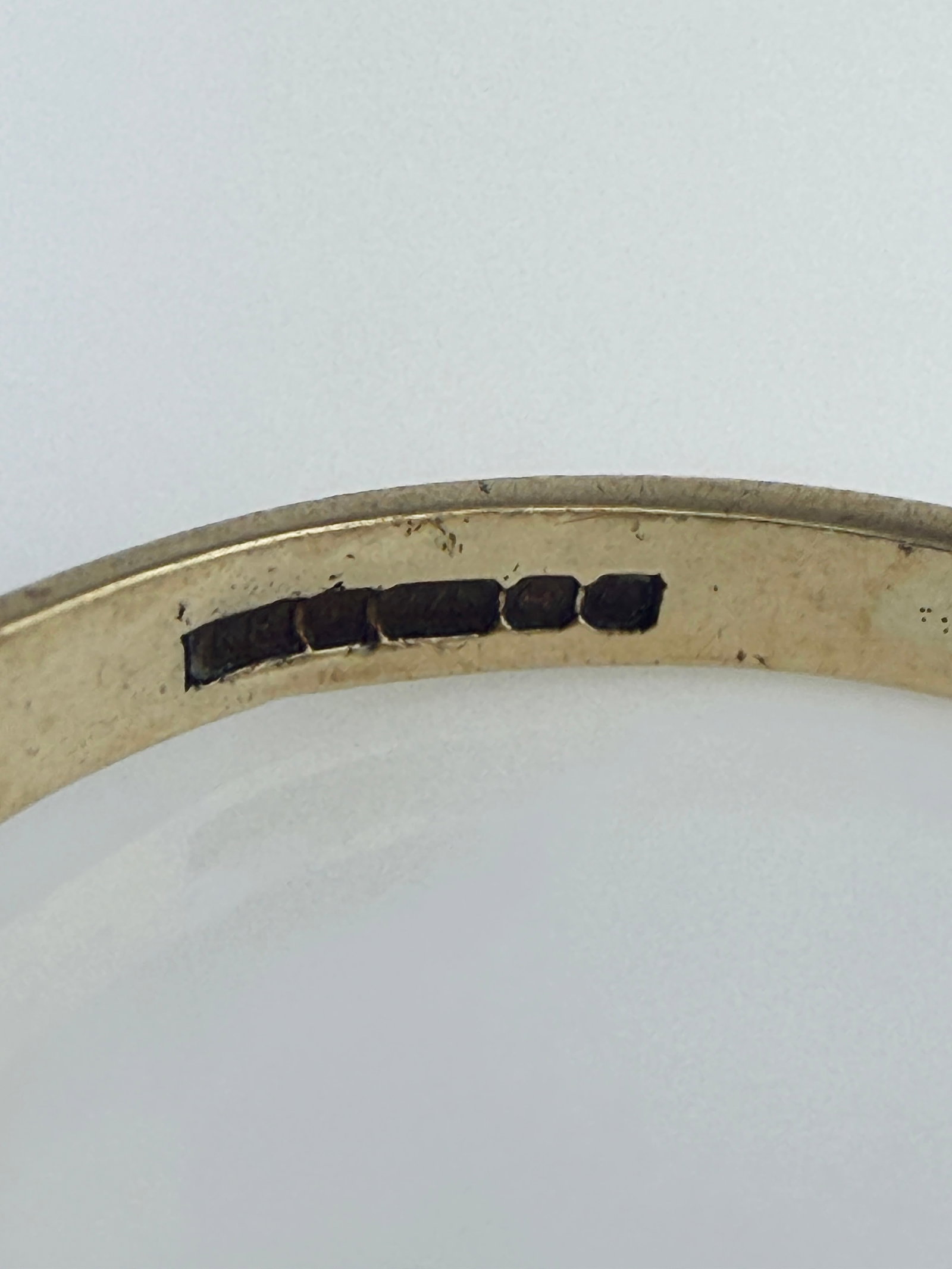 Vintage 9ct Yellow Gold Sapphire and Diamond Half Hoop Ring - 4
