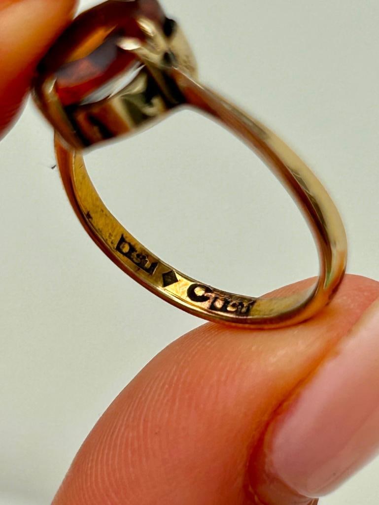 Sweet 9ct Gold Citrine Solitaire Ring - 6