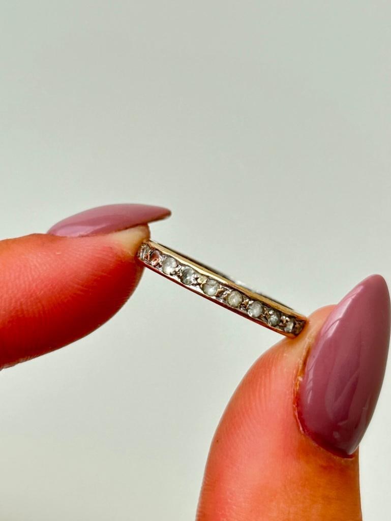 Sweet 9ct Gold Paste Eternity Band Ring - 3