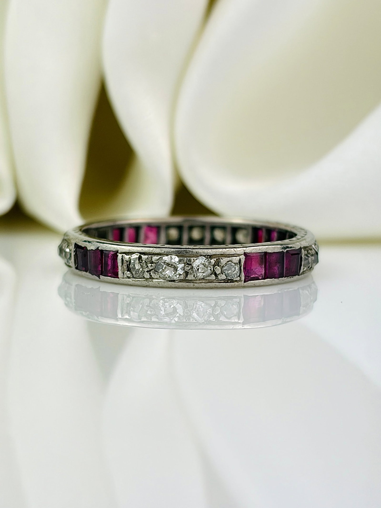 antique ruby and diamond full eternity band ring art deco era: antique ruby and diamond full eternity band ring art deco era So sweet!