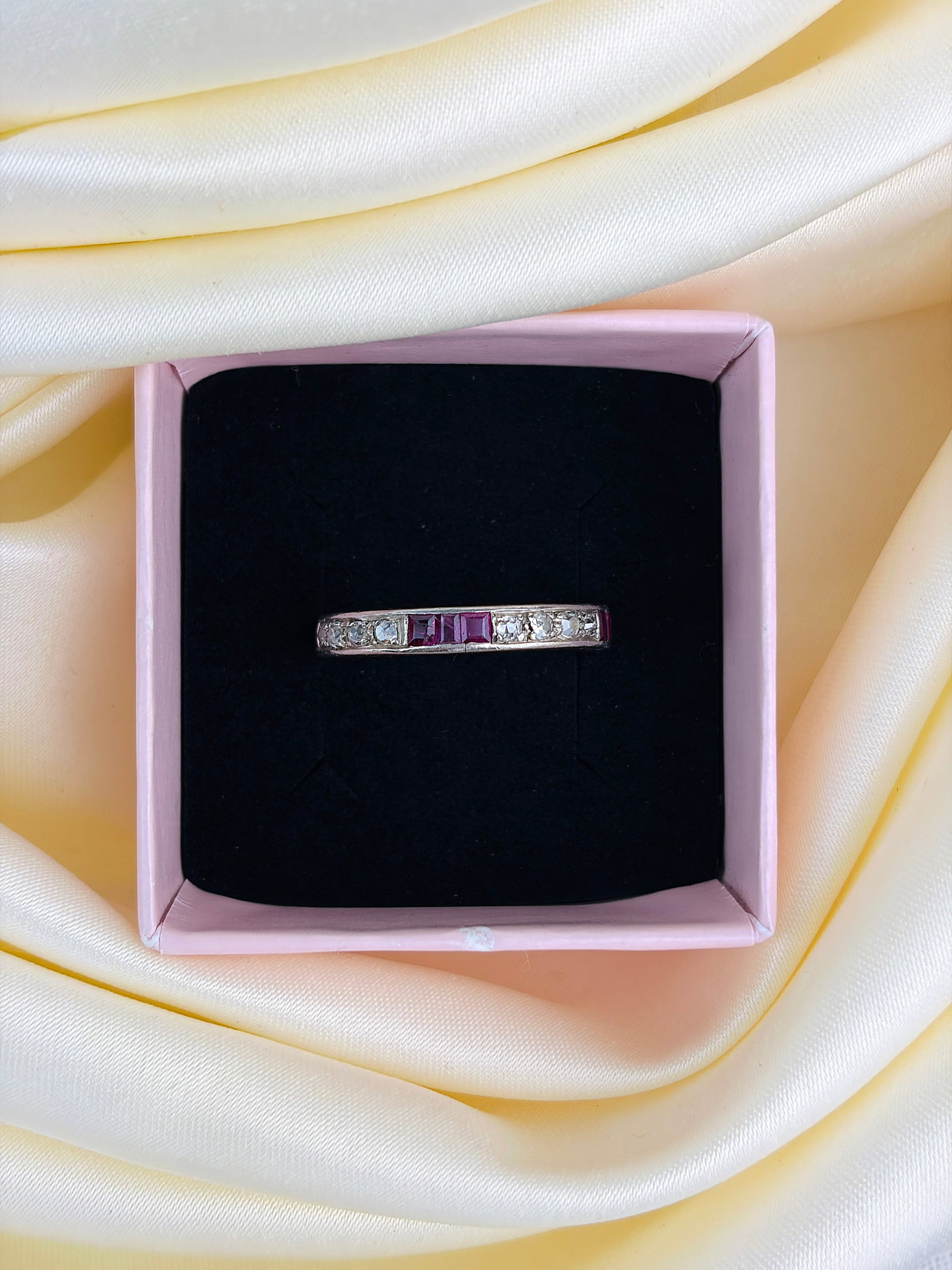 antique ruby and diamond full eternity band ring art deco era - 6