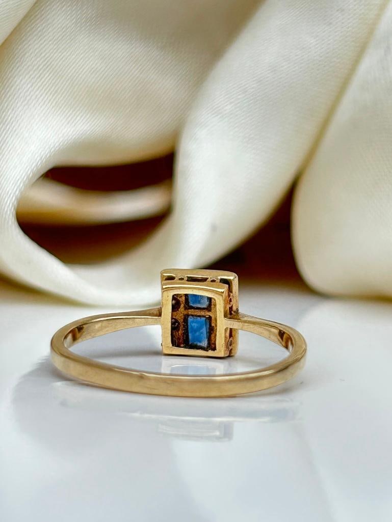Antique 18ct Yellow Gold Sapphire and Diamond Ring - 5
