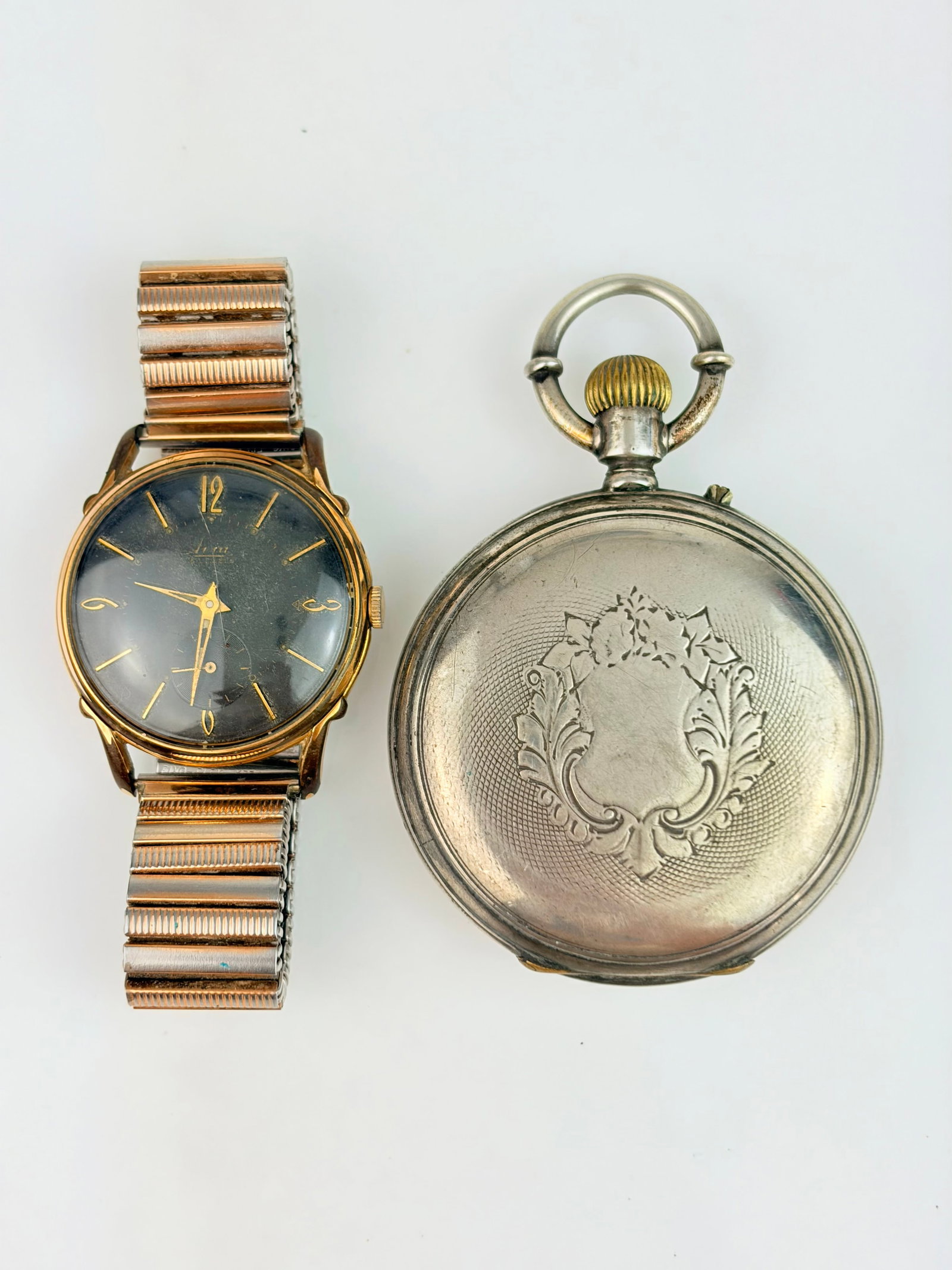 Silver Full Hunter Pocket Watch and Avia Wristwatch AF (1 of 4)