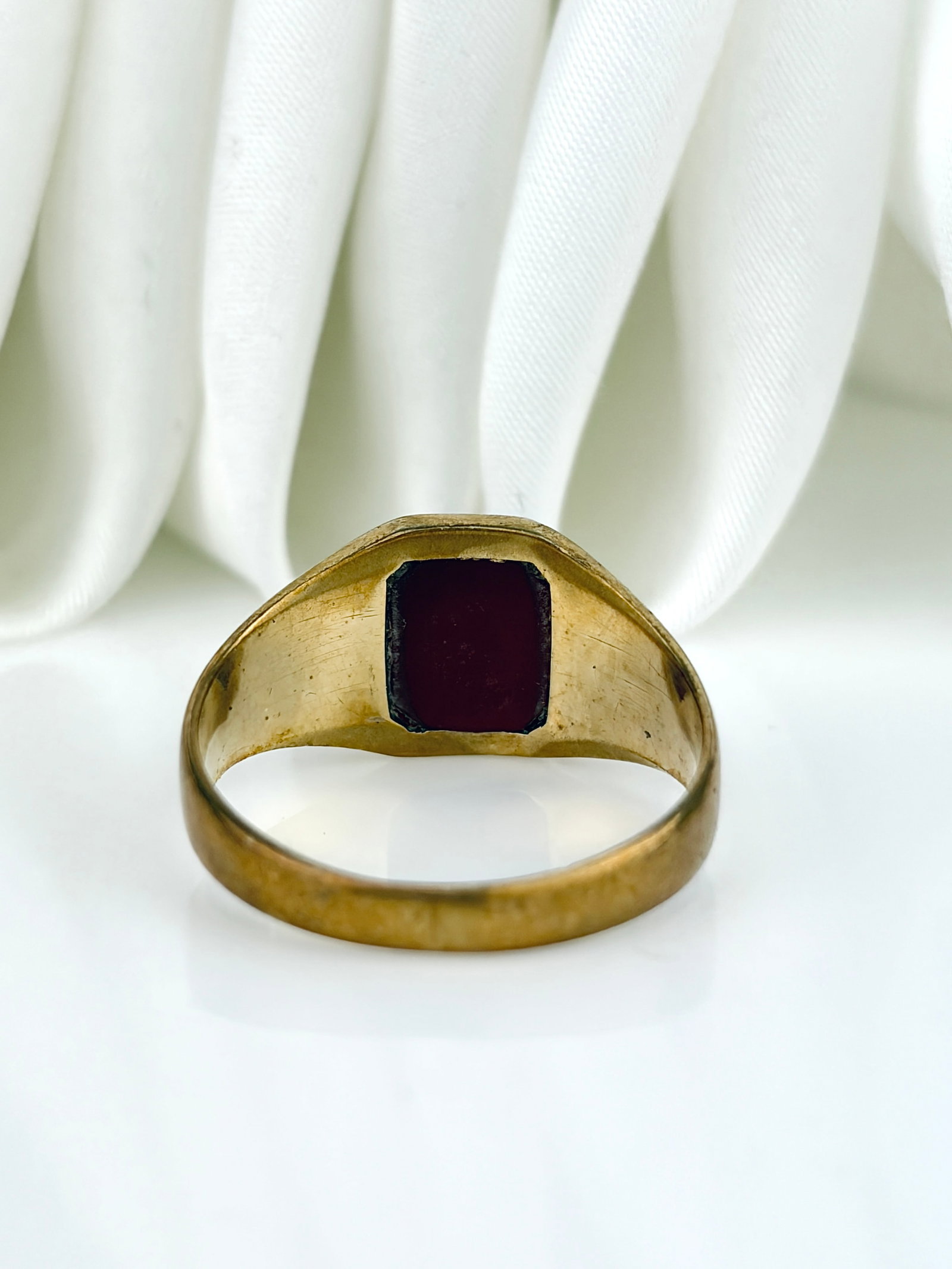 Vintage c.1963 9ct Yellow Gold Carnelian Signet Ring - 3