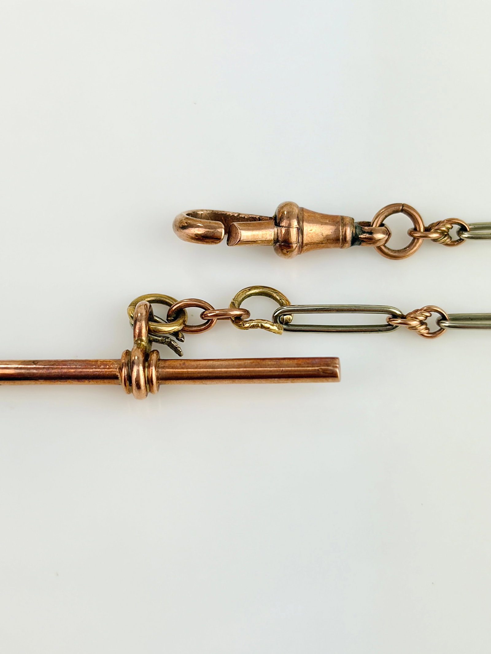 Chain Extender with Tbar in 9ct Rose and White Gold - 3