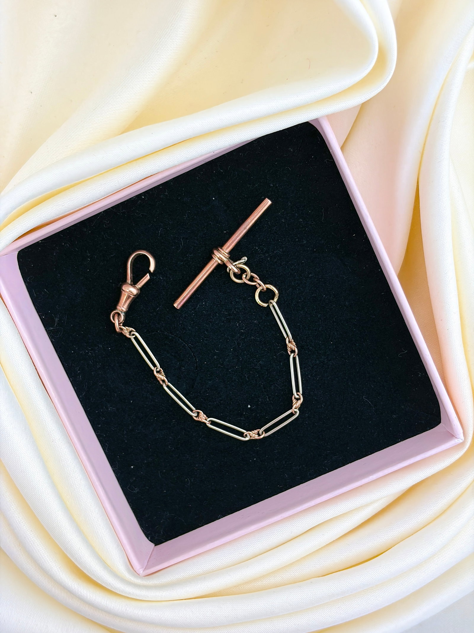 Chain Extender with Tbar in 9ct Rose and White Gold - 5