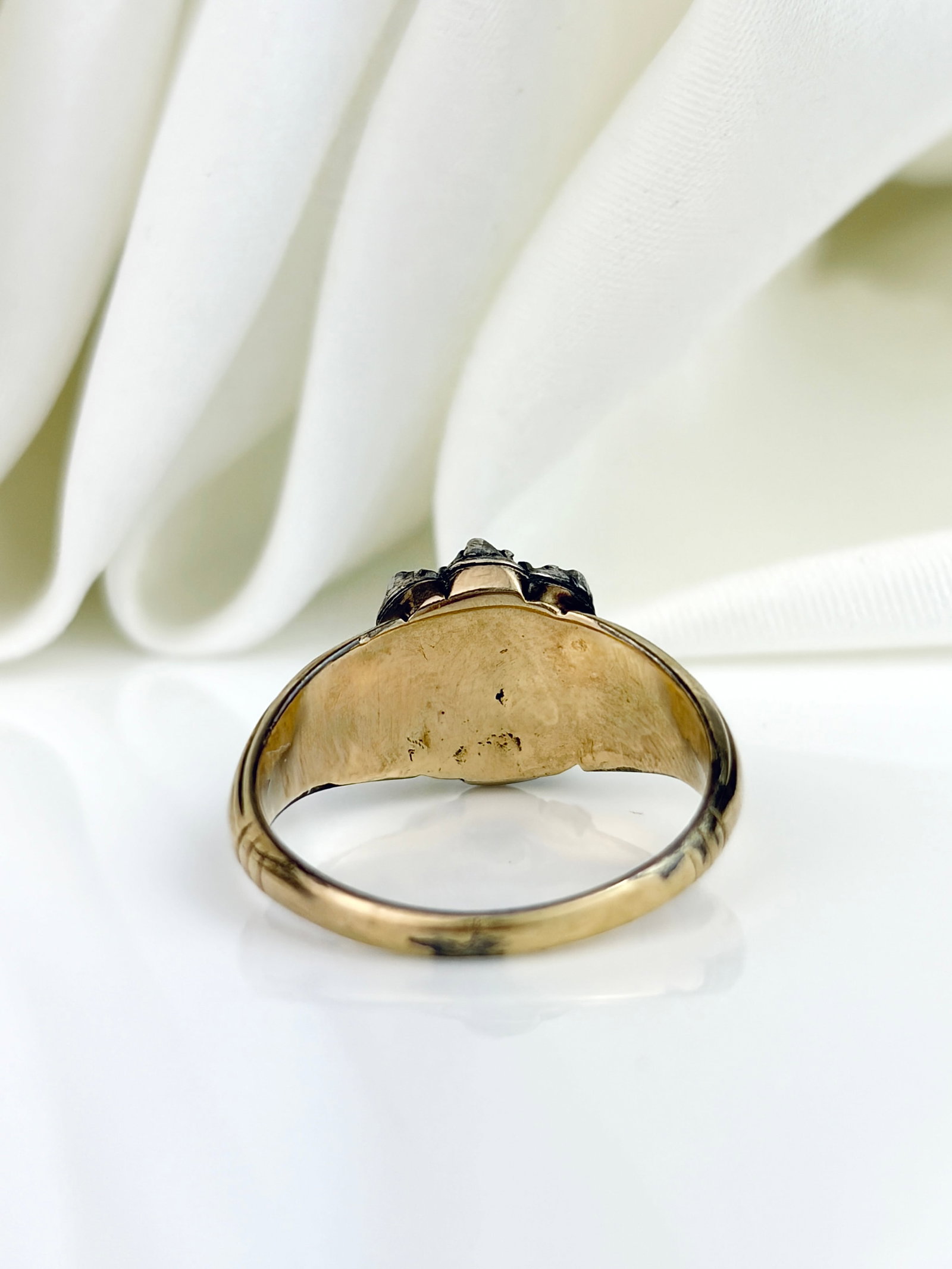 Antique Georgian Era 9ct Gold And Silver Set Diamond Cluster Ring - 5
