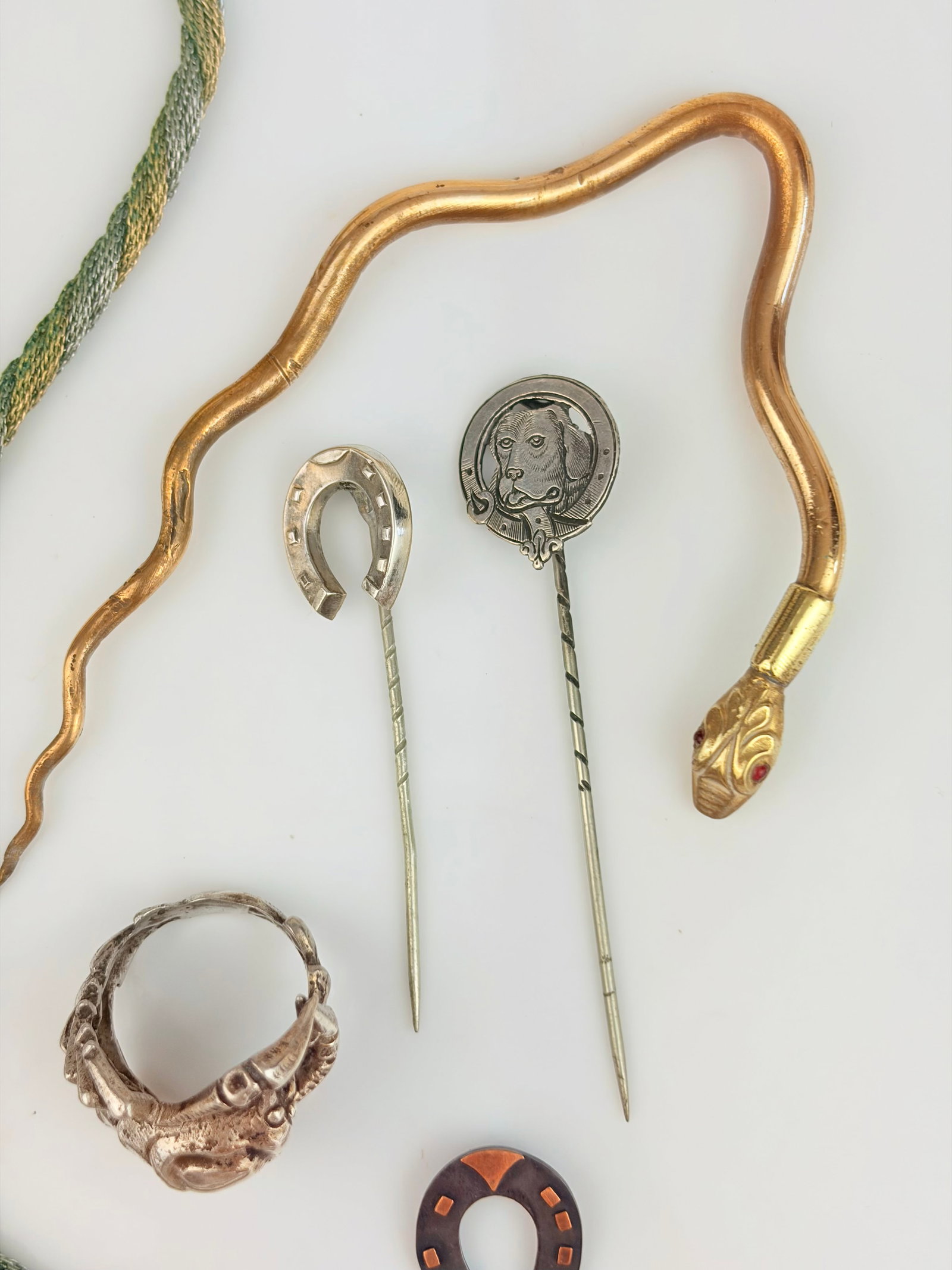 Mixed Lot - Silver Lobster Ring, Pins, Gilt Snake etc - 2