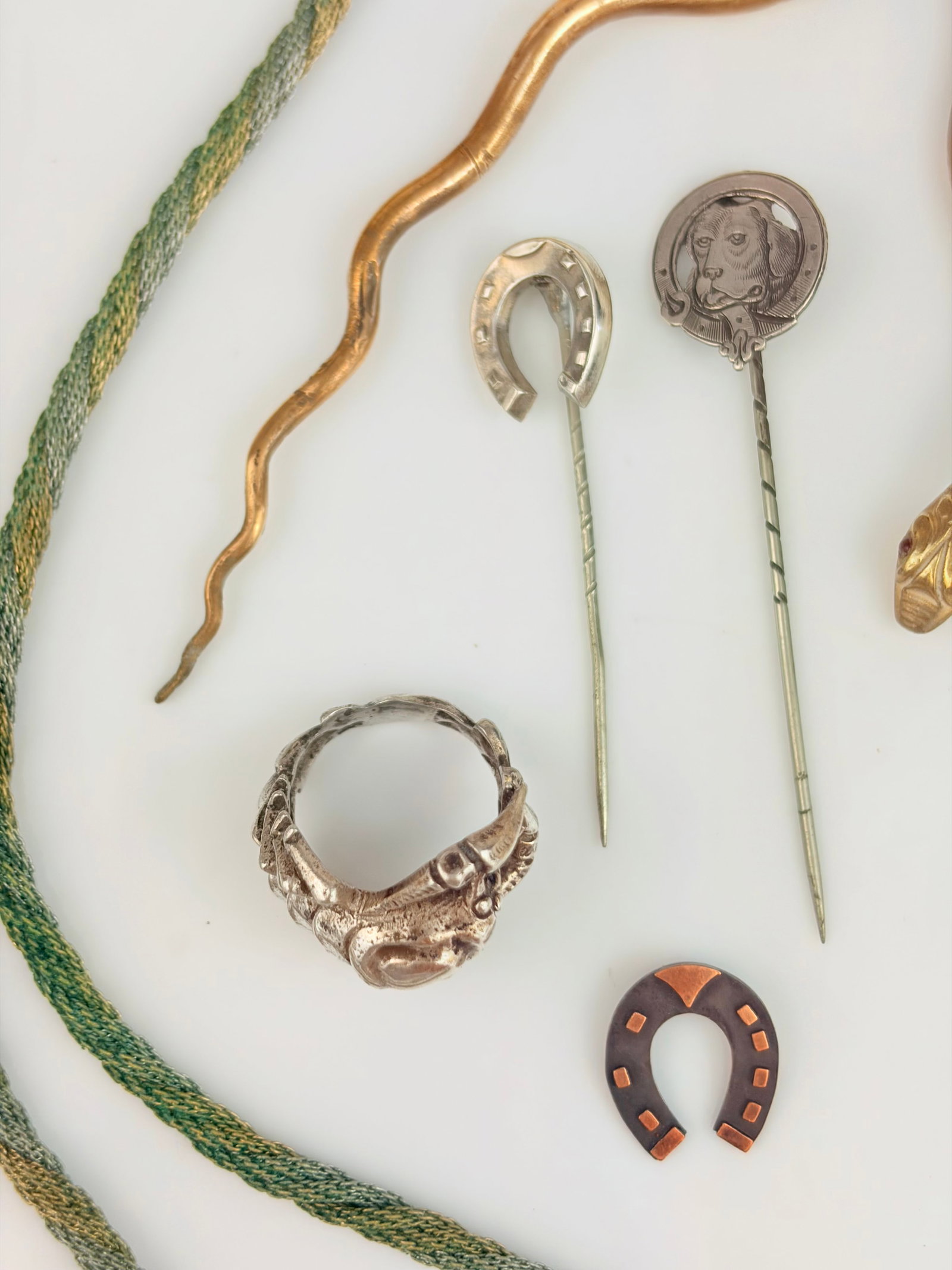 Mixed Lot - Silver Lobster Ring, Pins, Gilt Snake etc - 4