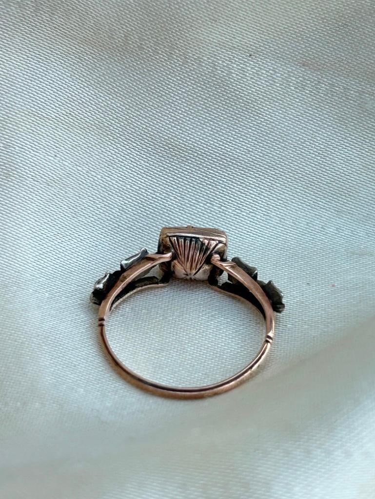 Outstanding Georgian Era Paste Gold Ring - 6