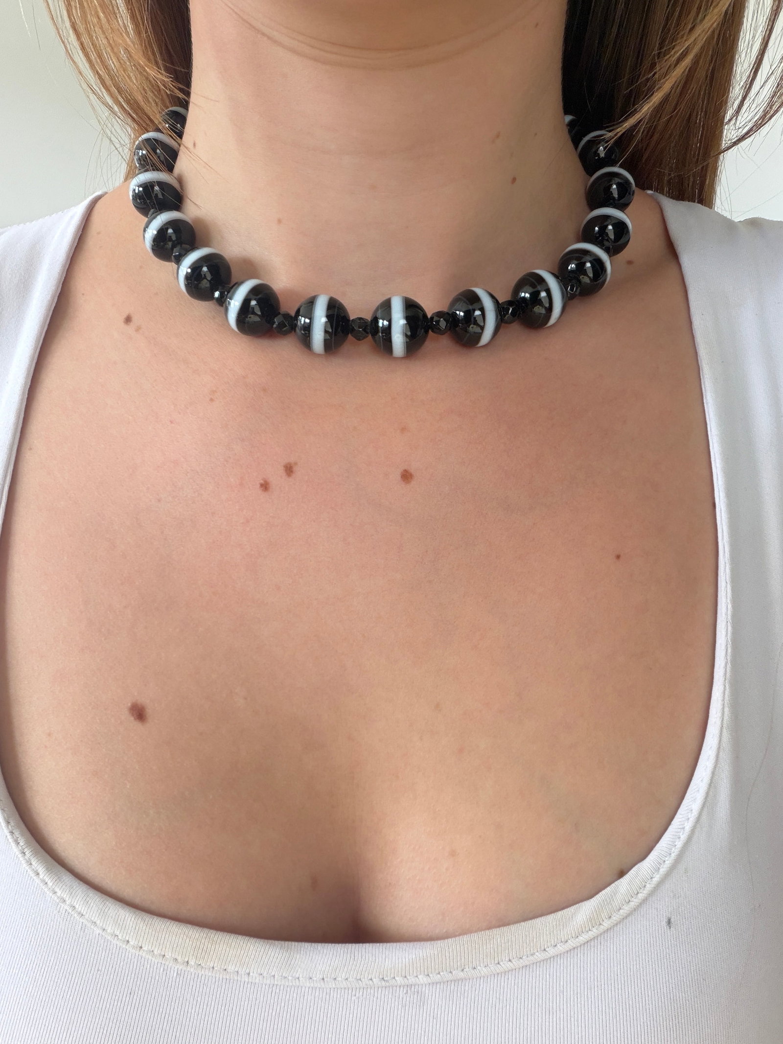 BANDED AGATE BEADED NECKLACE - 5