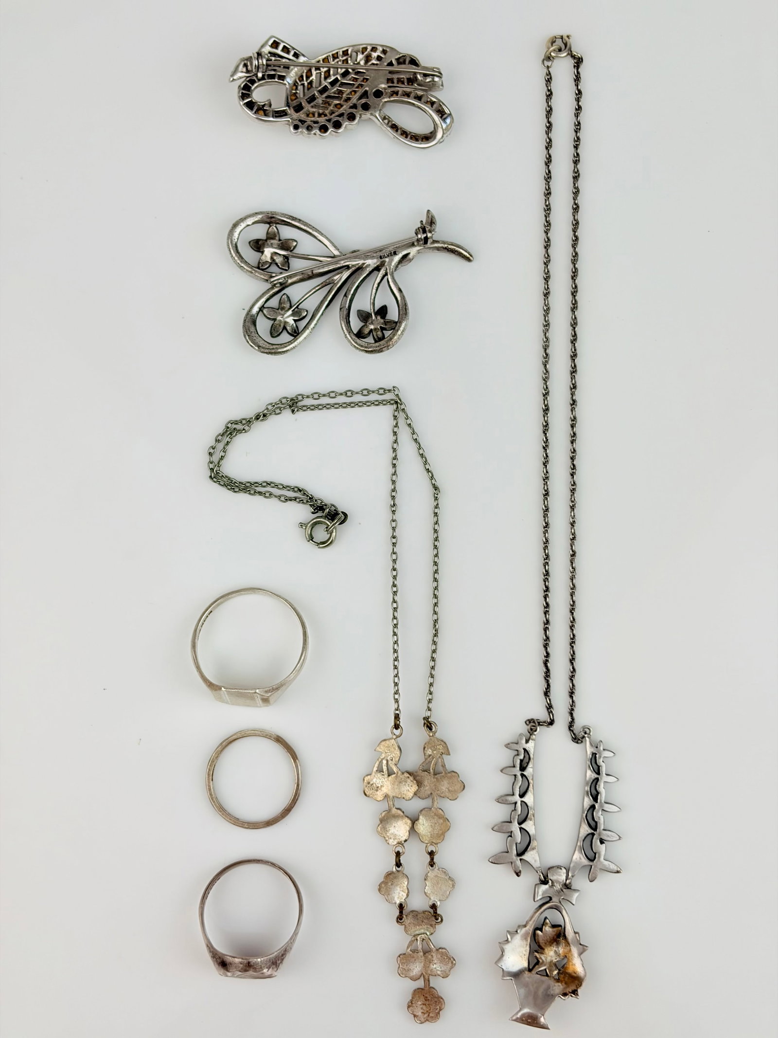Mixed lot - Silver Marcasite and Paste Jewellery - 5