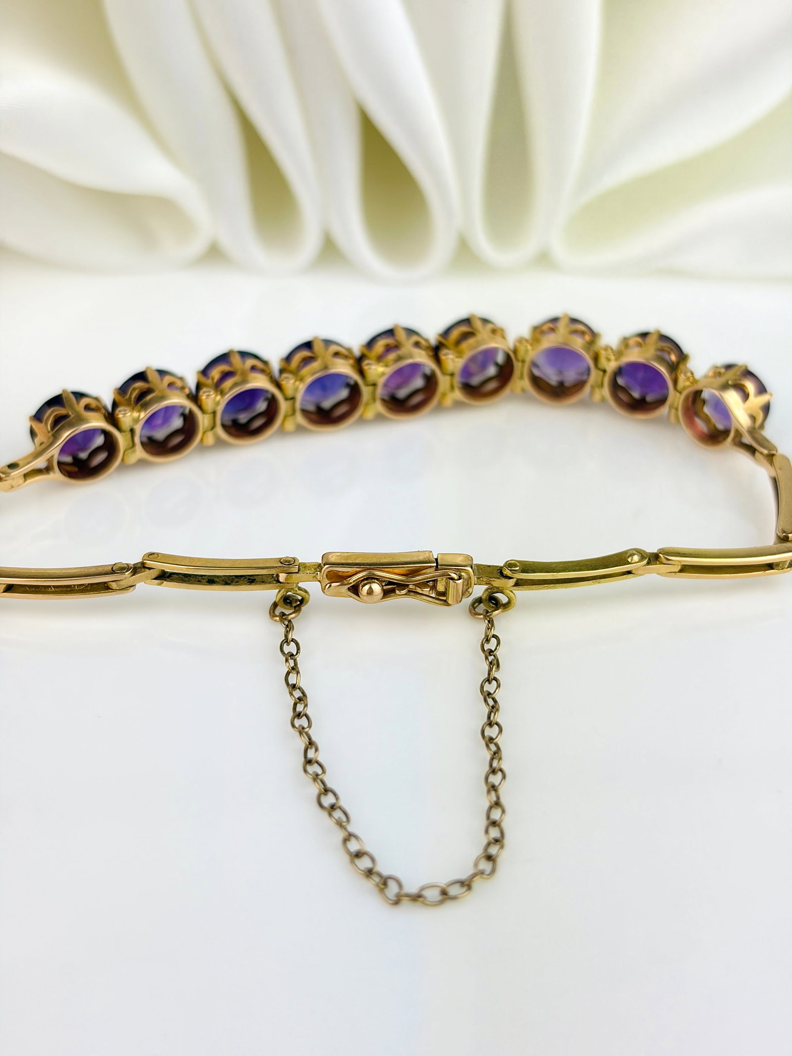 18ct Yellow Gold Amethyst Line Bracelet - 3