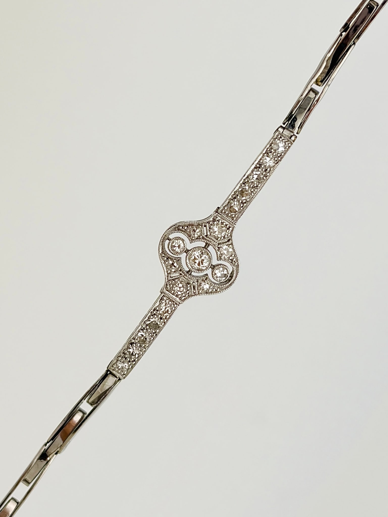 Antique Art Deco 18ct White Gold Diamond Bracelet (1 of 9)