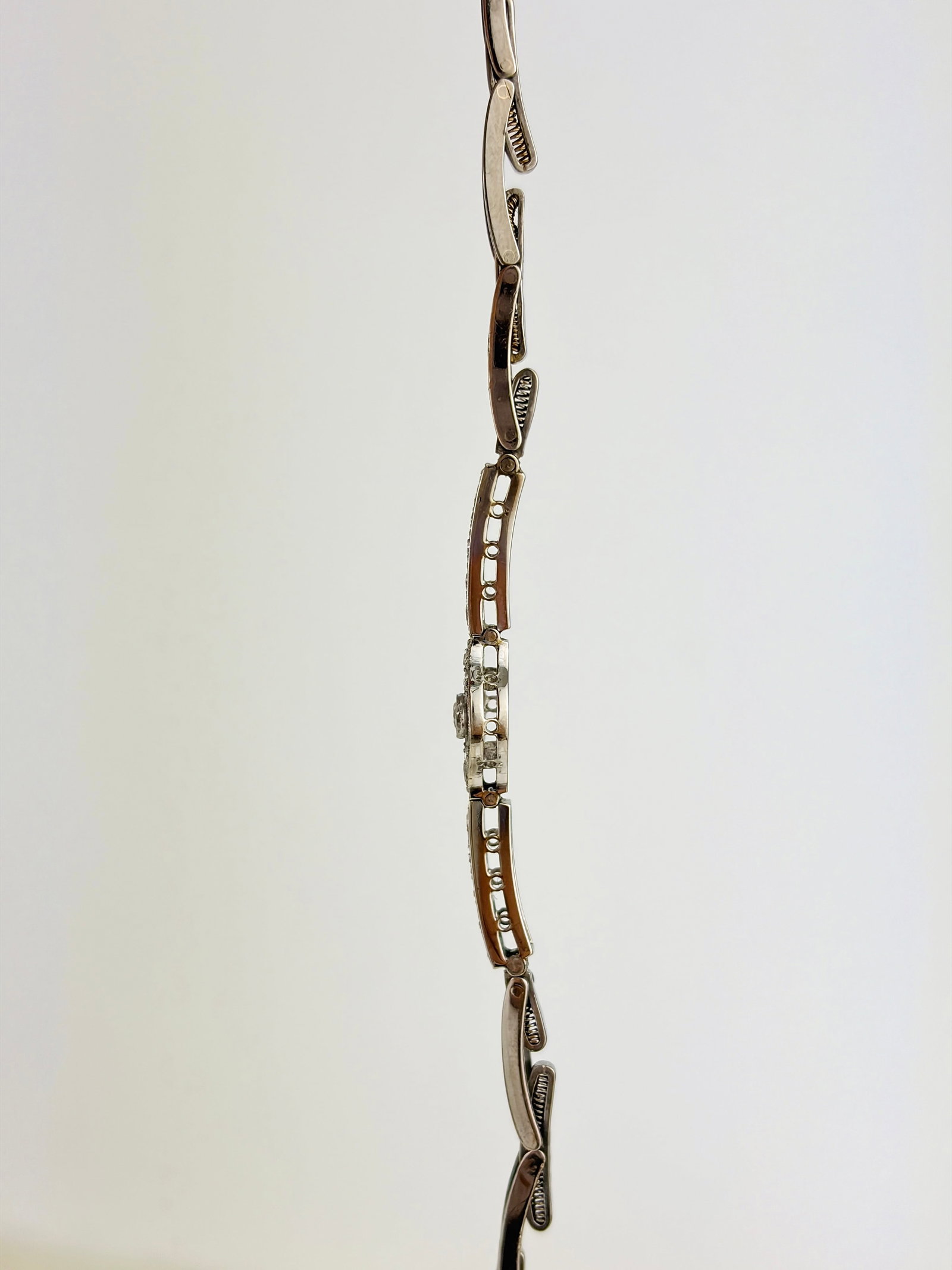Antique Art Deco 18ct White Gold Diamond Bracelet - 2