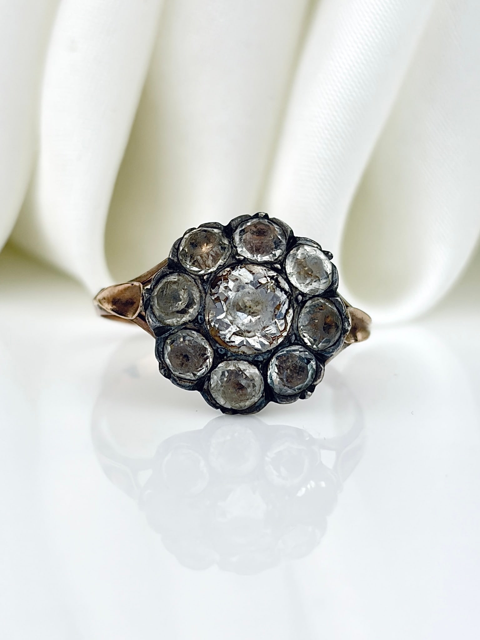 Antique Georgian Era Paste Cluster Ring in Gold (1 of 10)