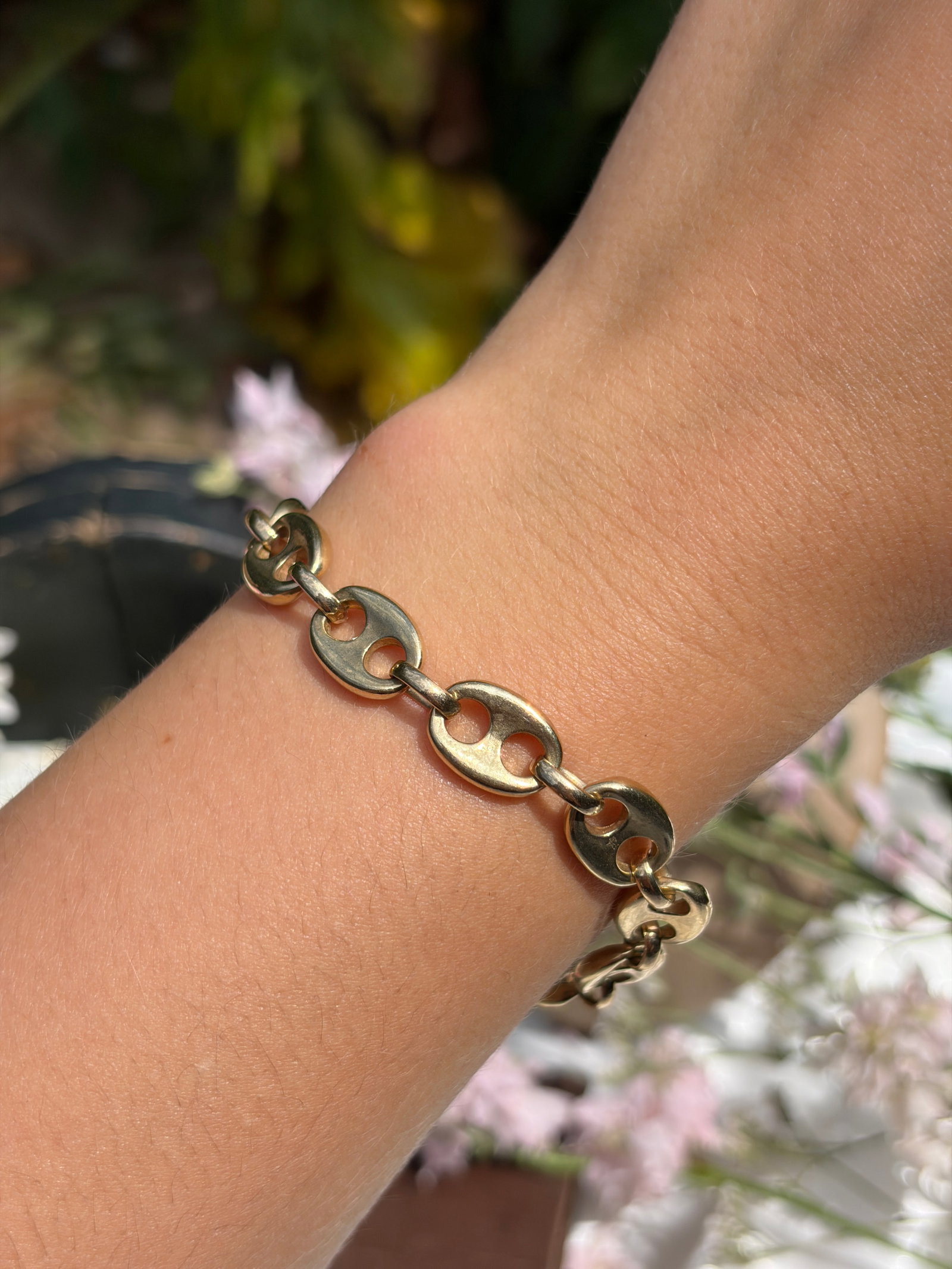 Heavy 24g 9ct Yellow Gold Chubby Mariner Link Bracelet - 10