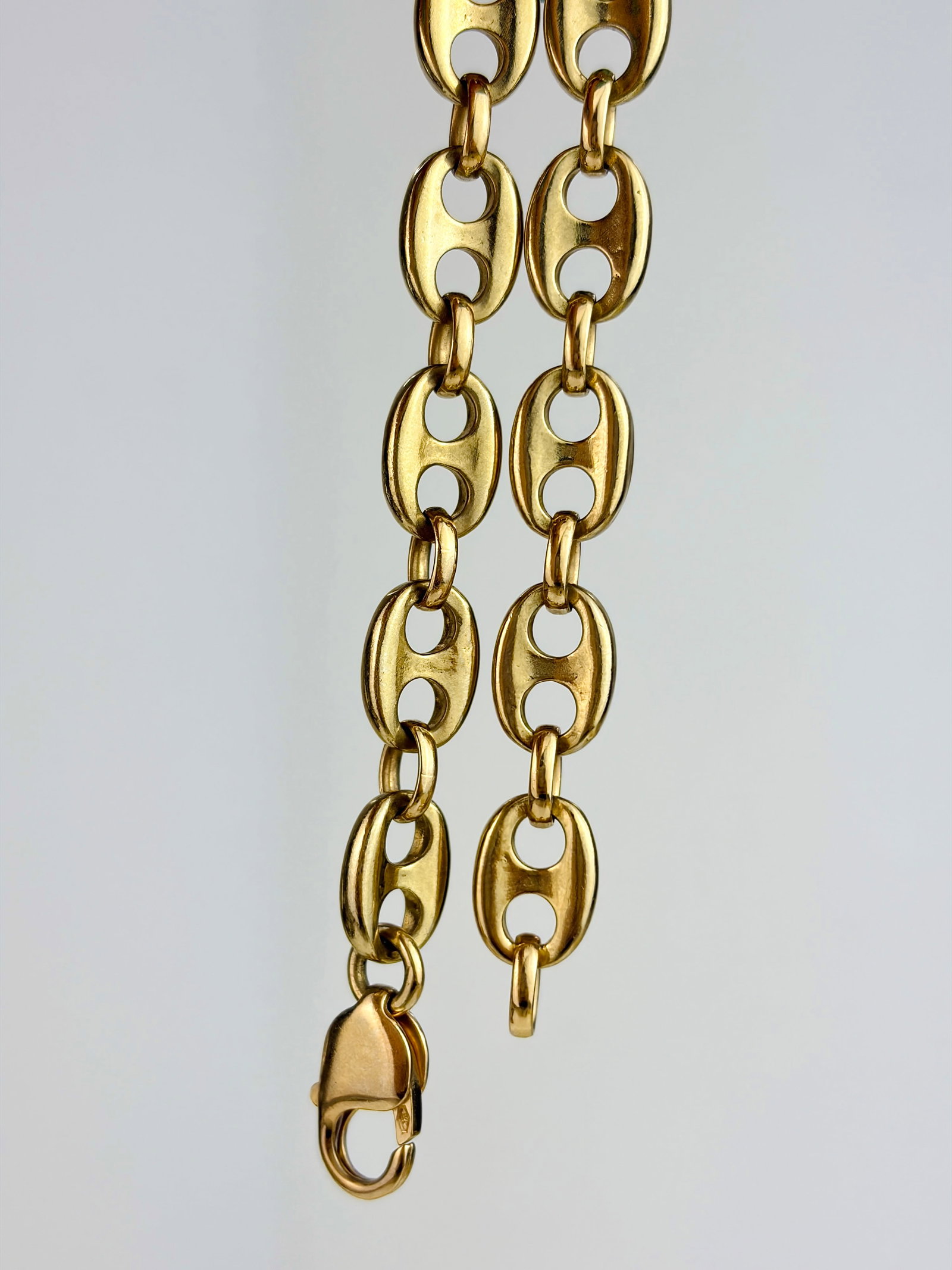 Heavy 24g 9ct Yellow Gold Chubby Mariner Link Bracelet - 2