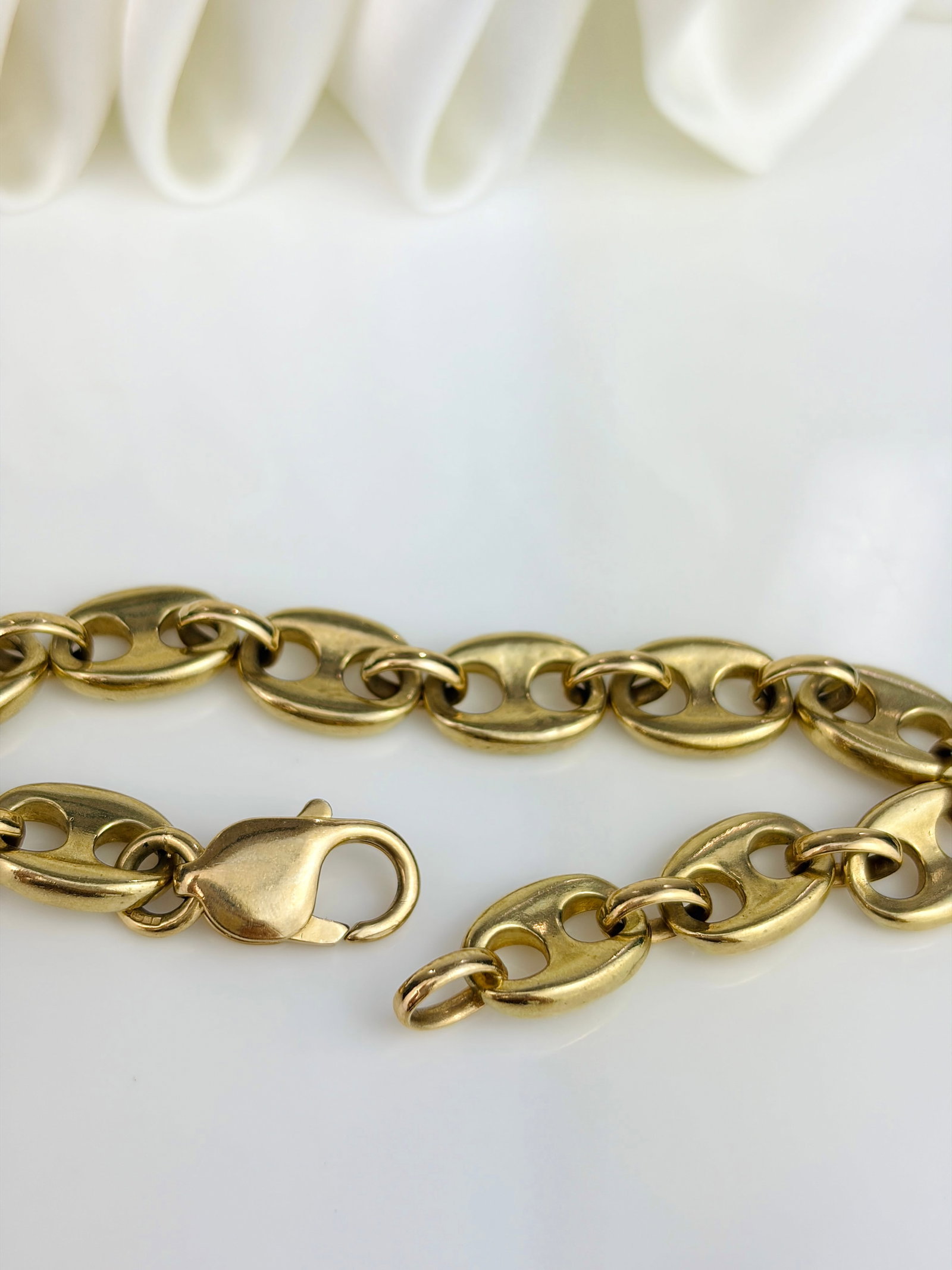 Heavy 24g 9ct Yellow Gold Chubby Mariner Link Bracelet - 3