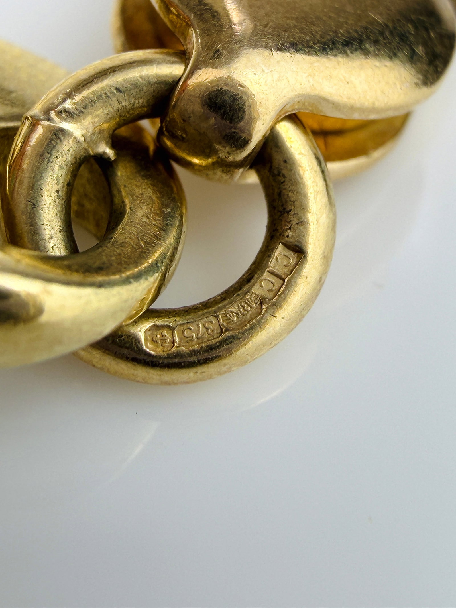 Heavy 24g 9ct Yellow Gold Chubby Mariner Link Bracelet - 4