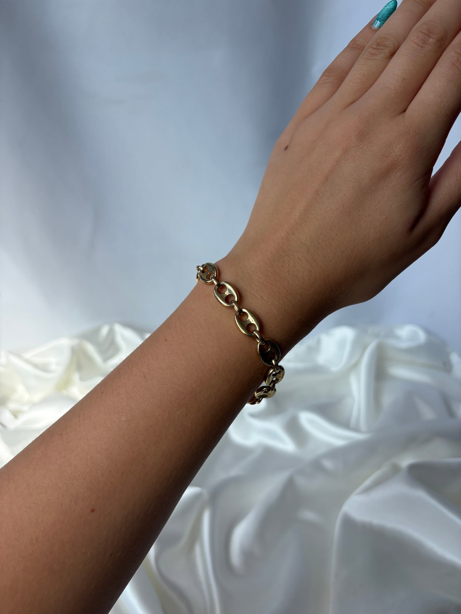 Heavy 24g 9ct Yellow Gold Chubby Mariner Link Bracelet - 6