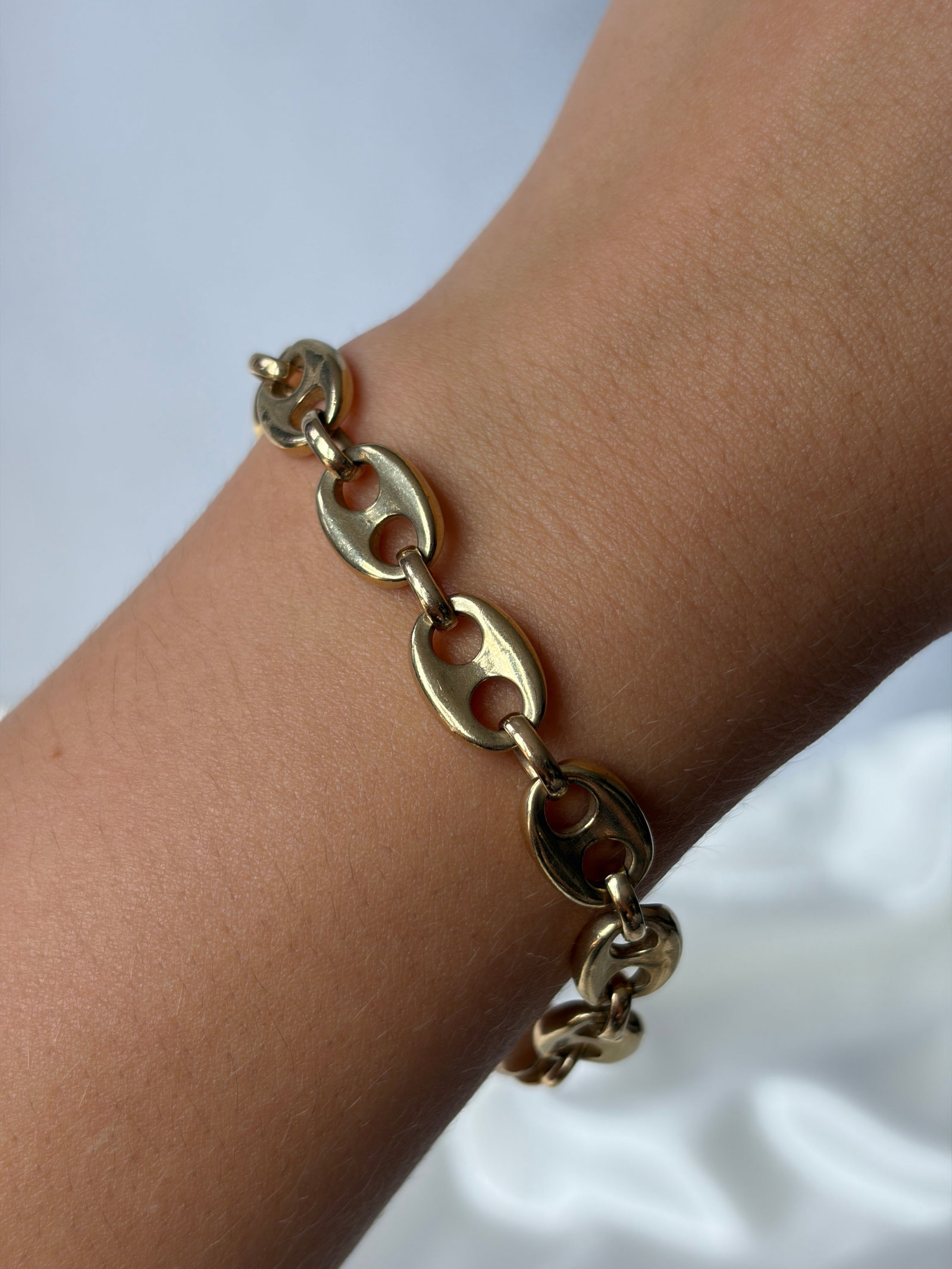 Heavy 24g 9ct Yellow Gold Chubby Mariner Link Bracelet - 7