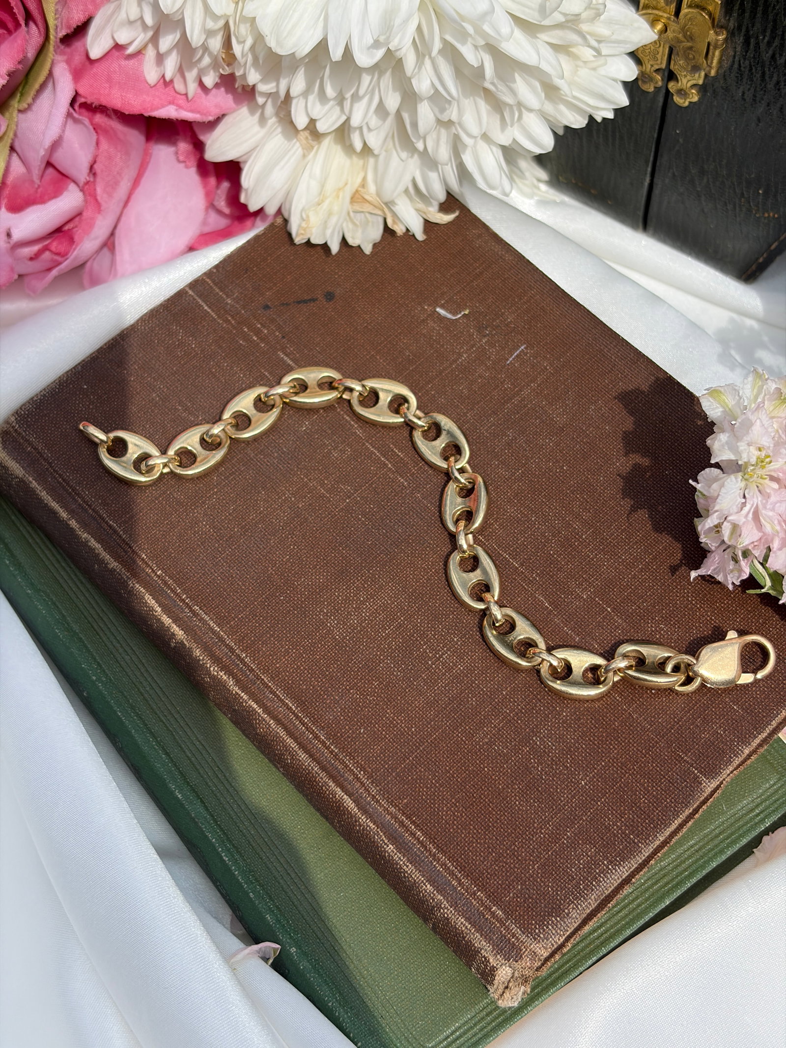 Heavy 24g 9ct Yellow Gold Chubby Mariner Link Bracelet - 9