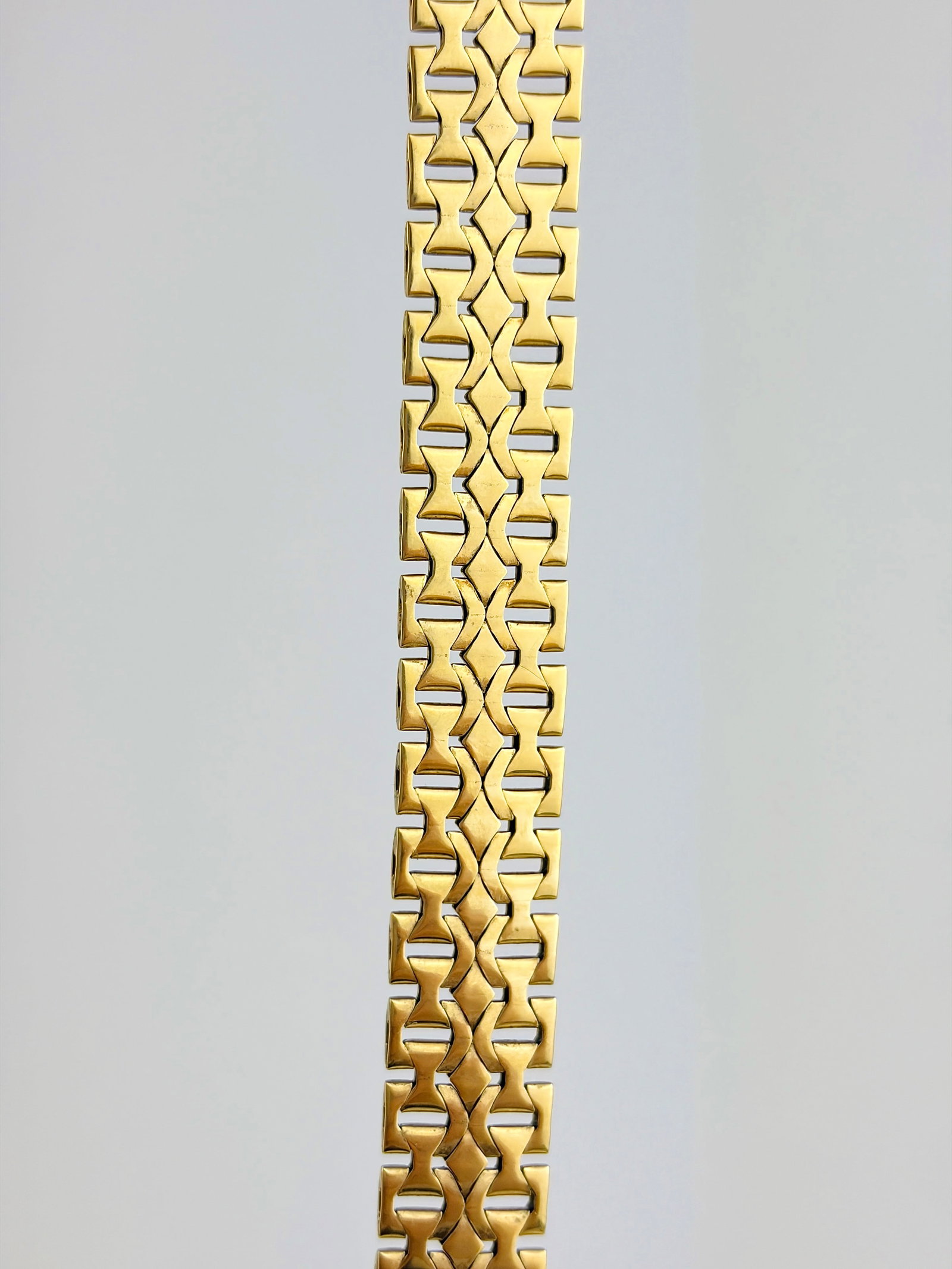 VINTAGE 18CT YELLOW GOLD CHUNKY UNIQUE LINK BRACELET - 8
