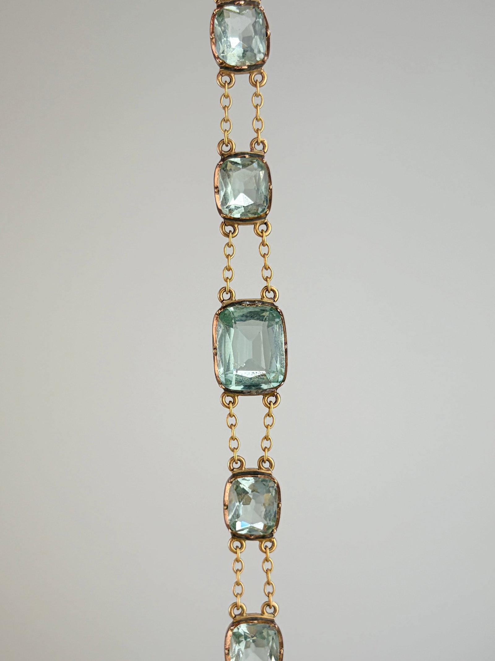 Antique Georgian Blue Paste Gold Bracelet - 2