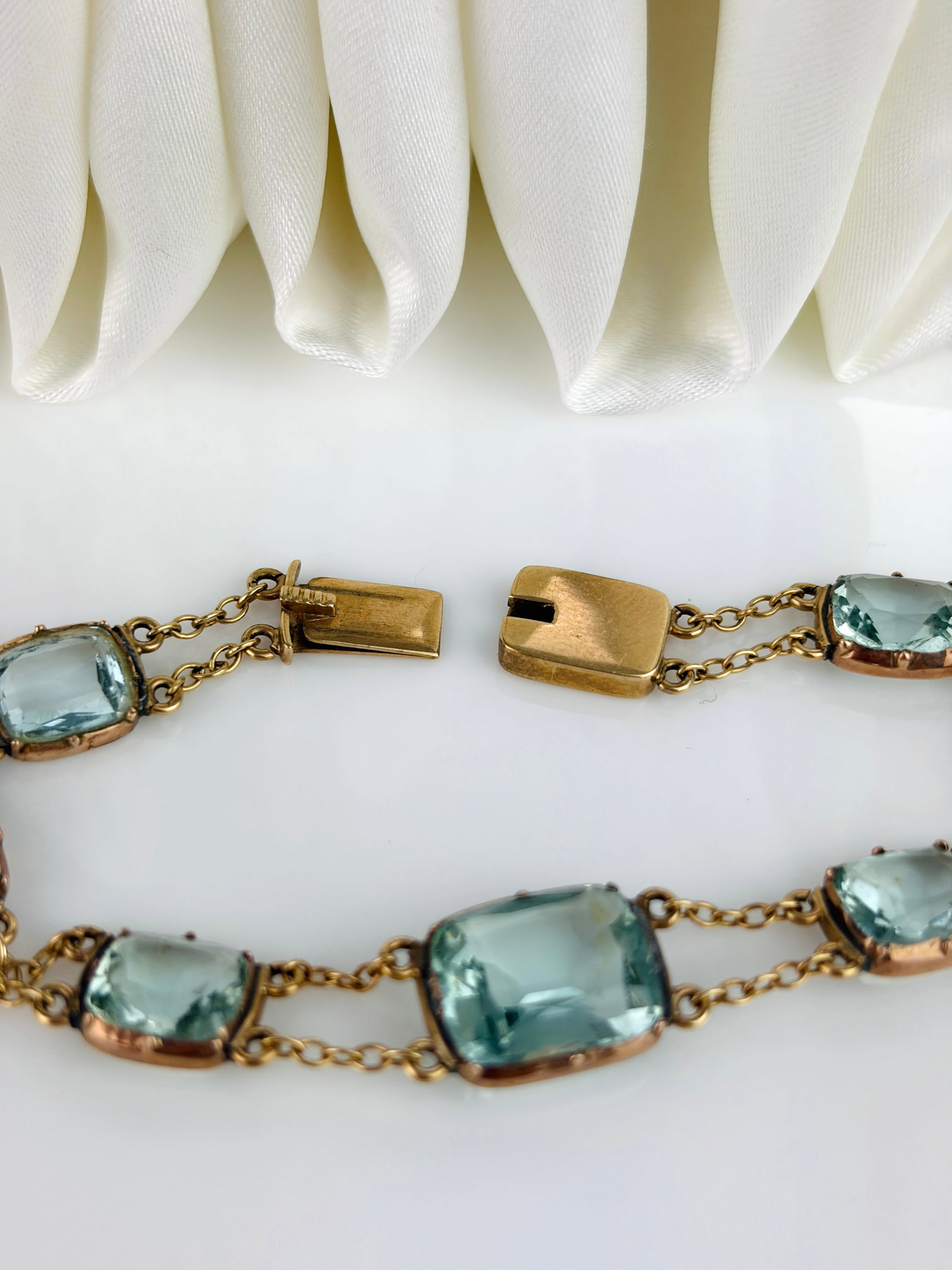 Antique Georgian Blue Paste Gold Bracelet - 6