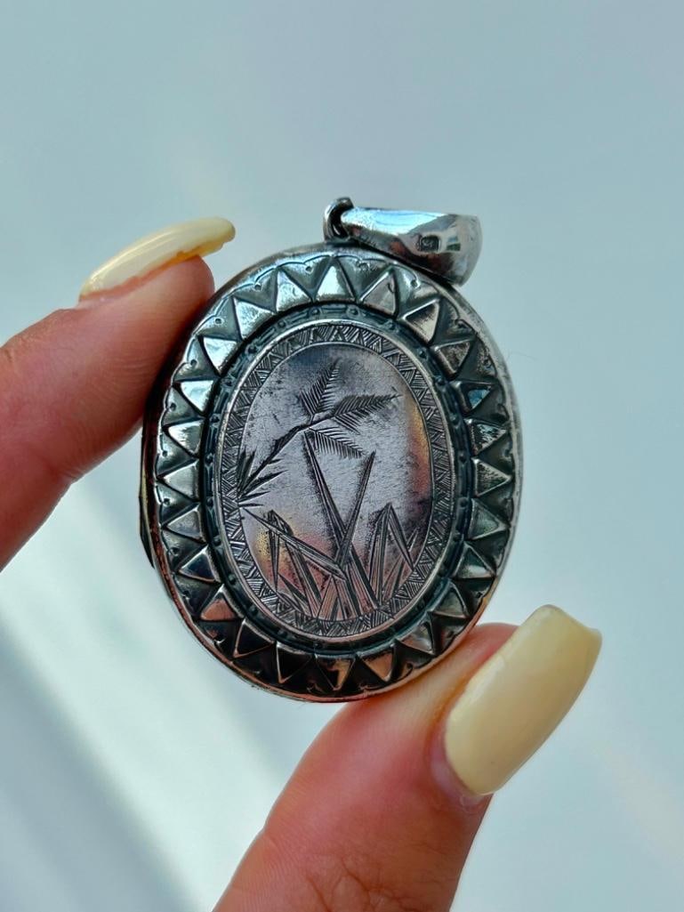 Victorian Silver Large Aesthetic Locket Pendant (1 of 4)