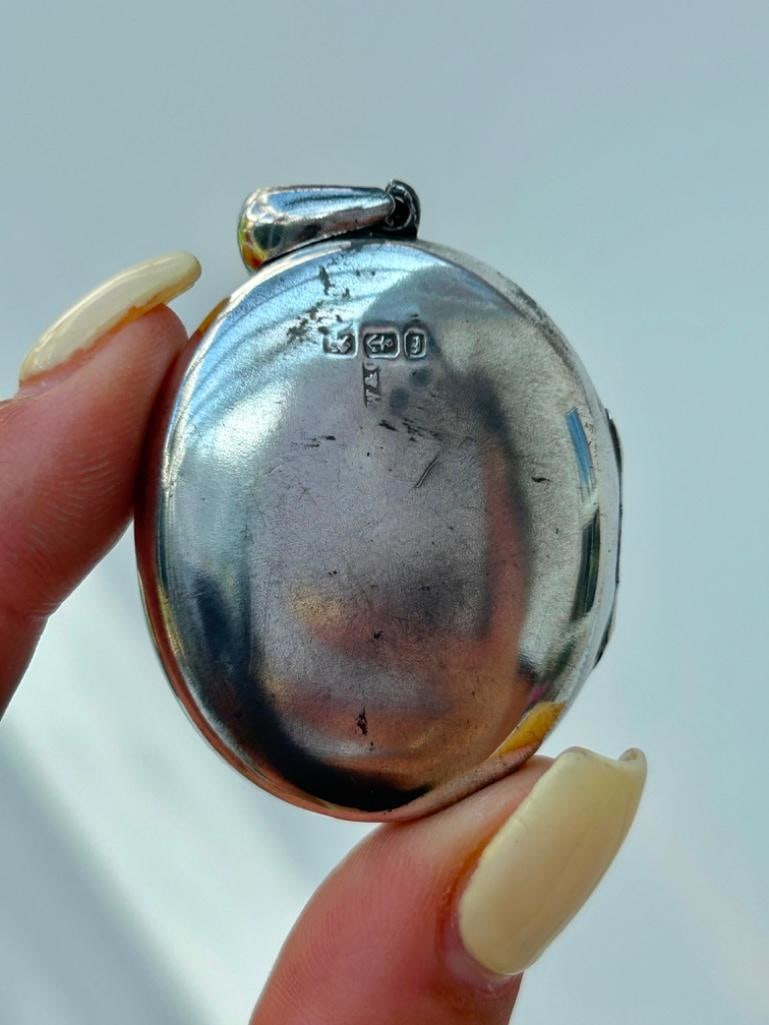 Victorian Silver Large Aesthetic Locket Pendant - 2