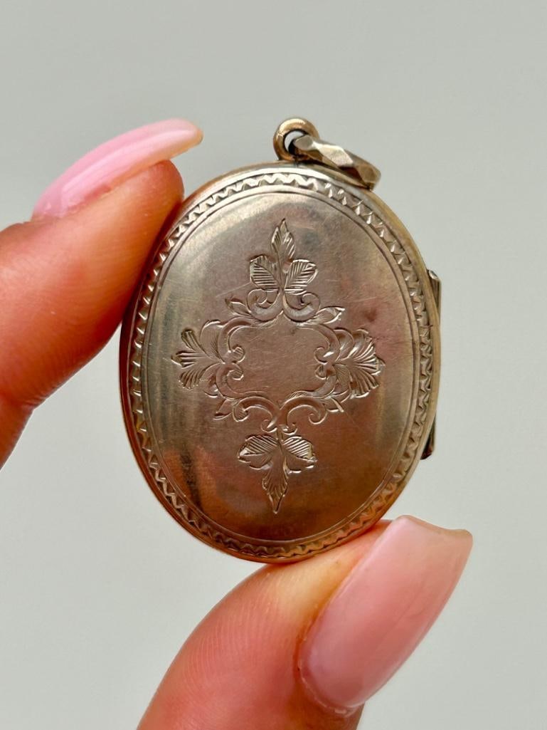 Antique Large Enamel Coral and Pearl Gold Locket Pendant - 2