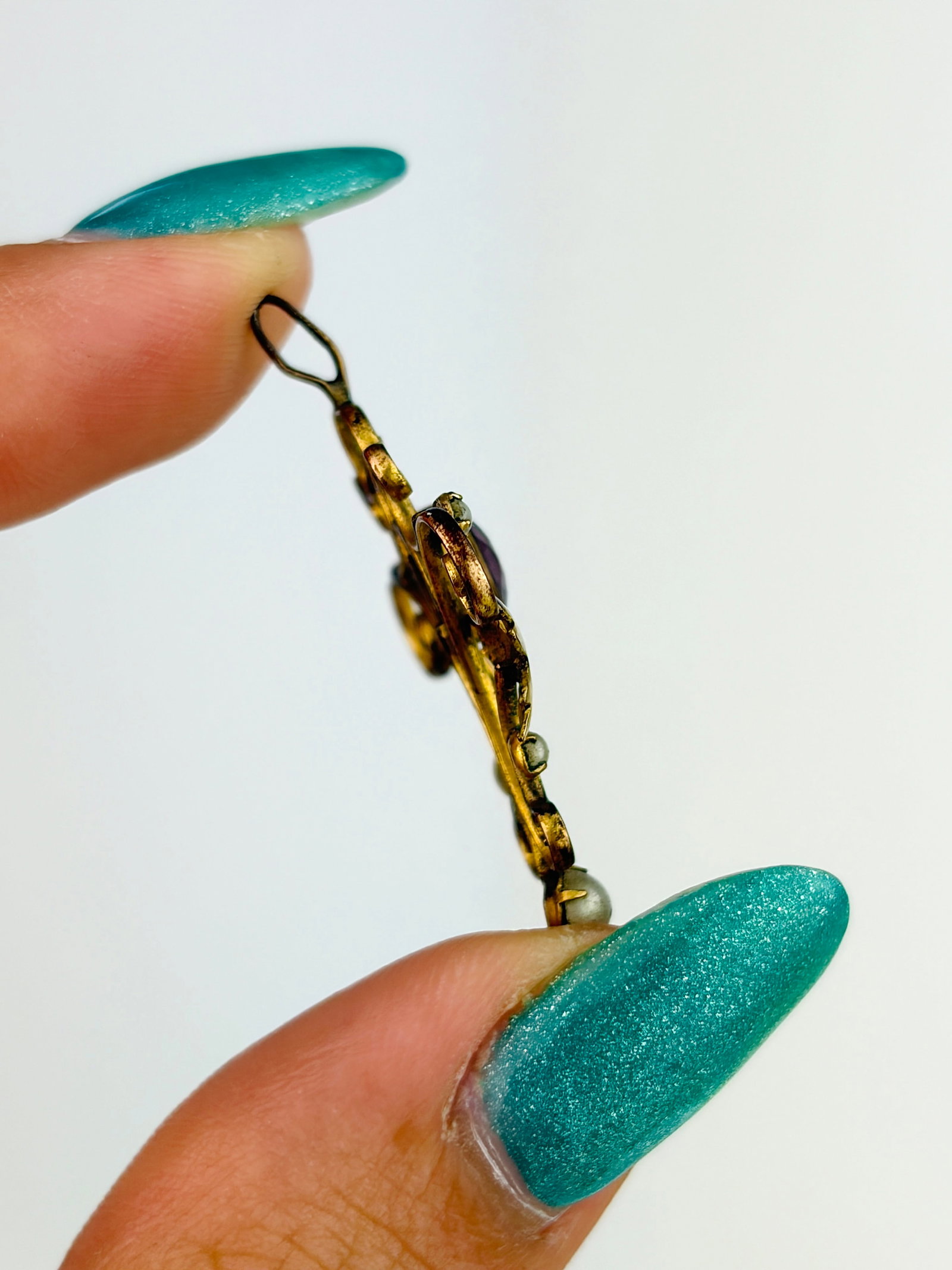 Sweet Red Stone and Pearl Pendant - 3